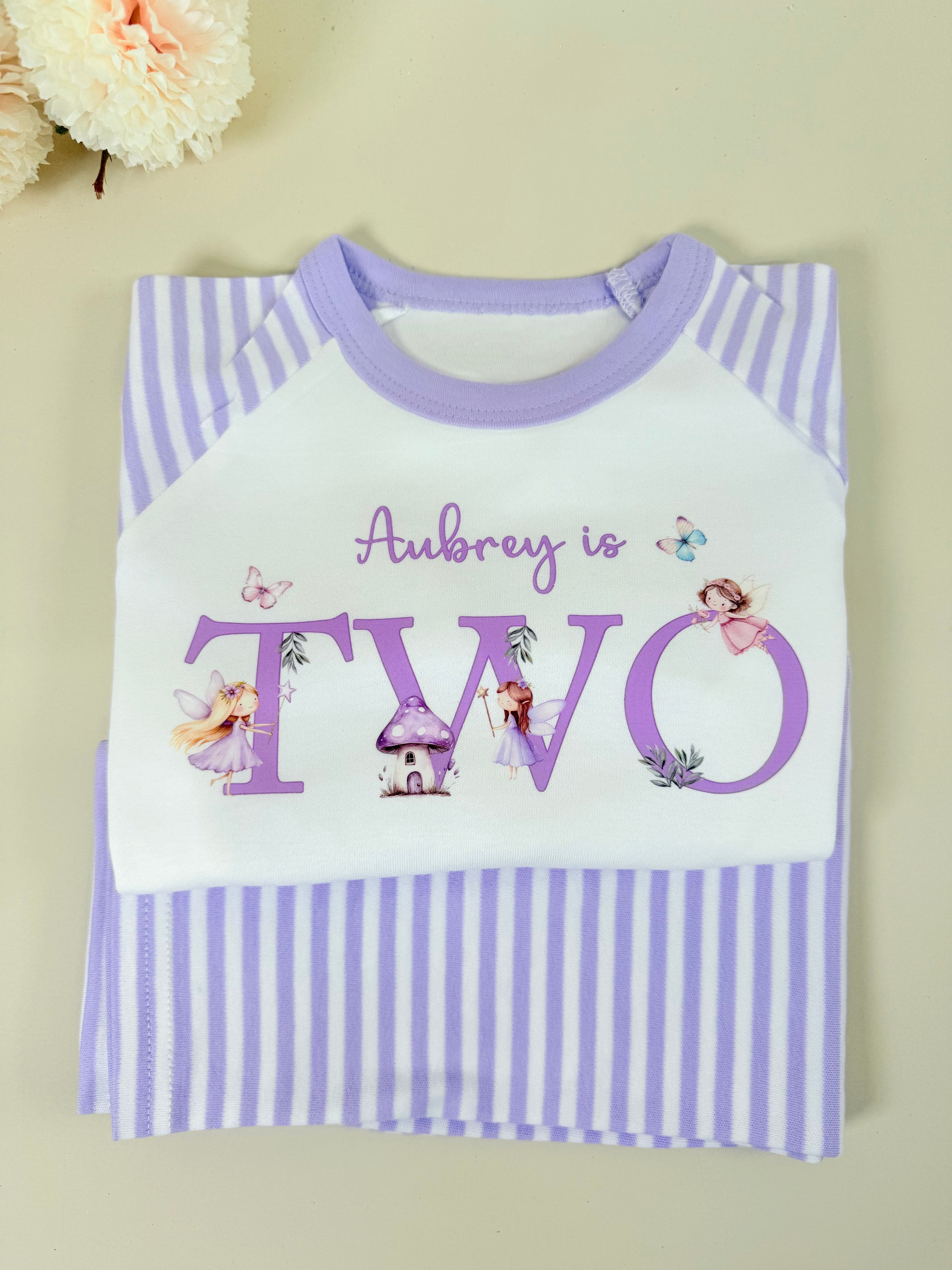Lilac Striped - Children's Birthday Pyjamas