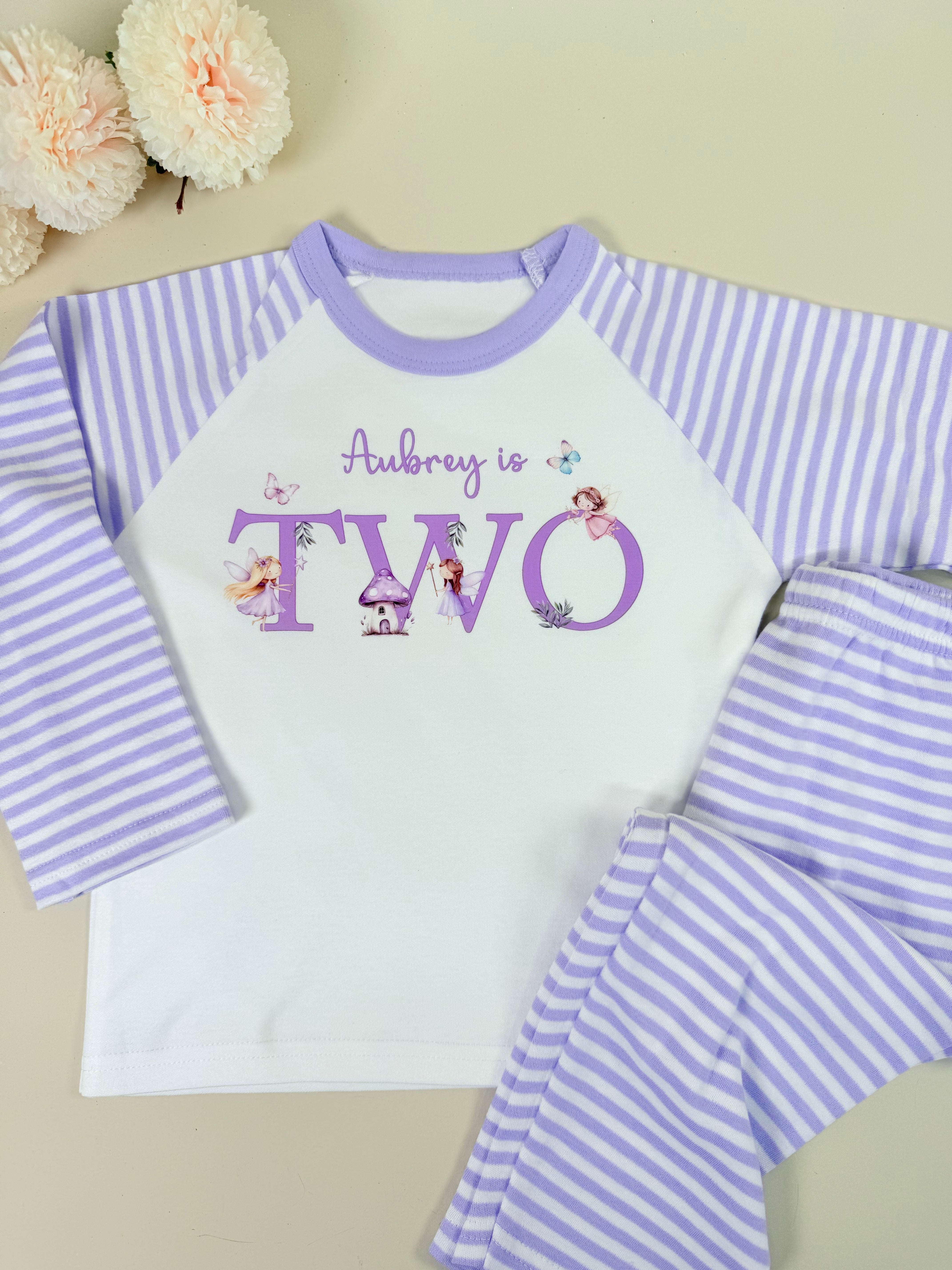 Lilac Striped - Children's Birthday Pyjamas