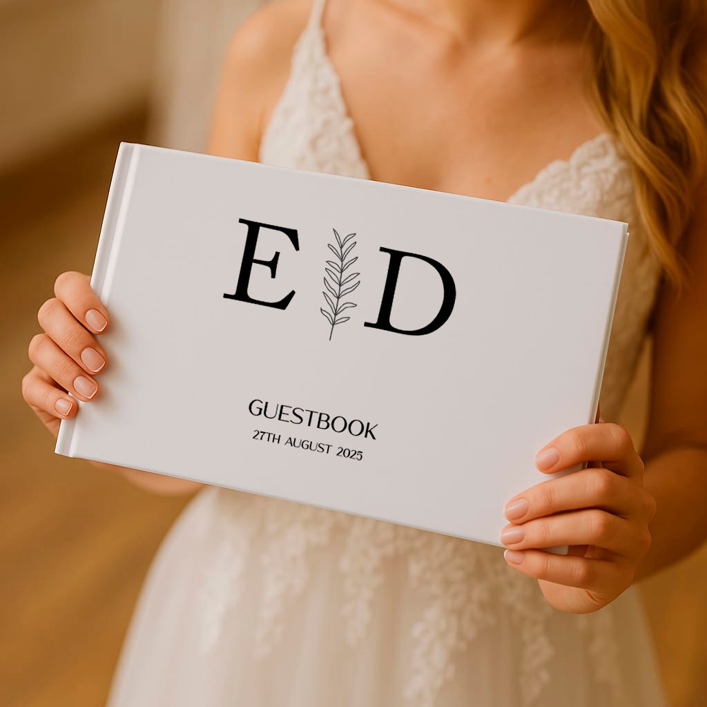 Initials and leaf Guestbook
