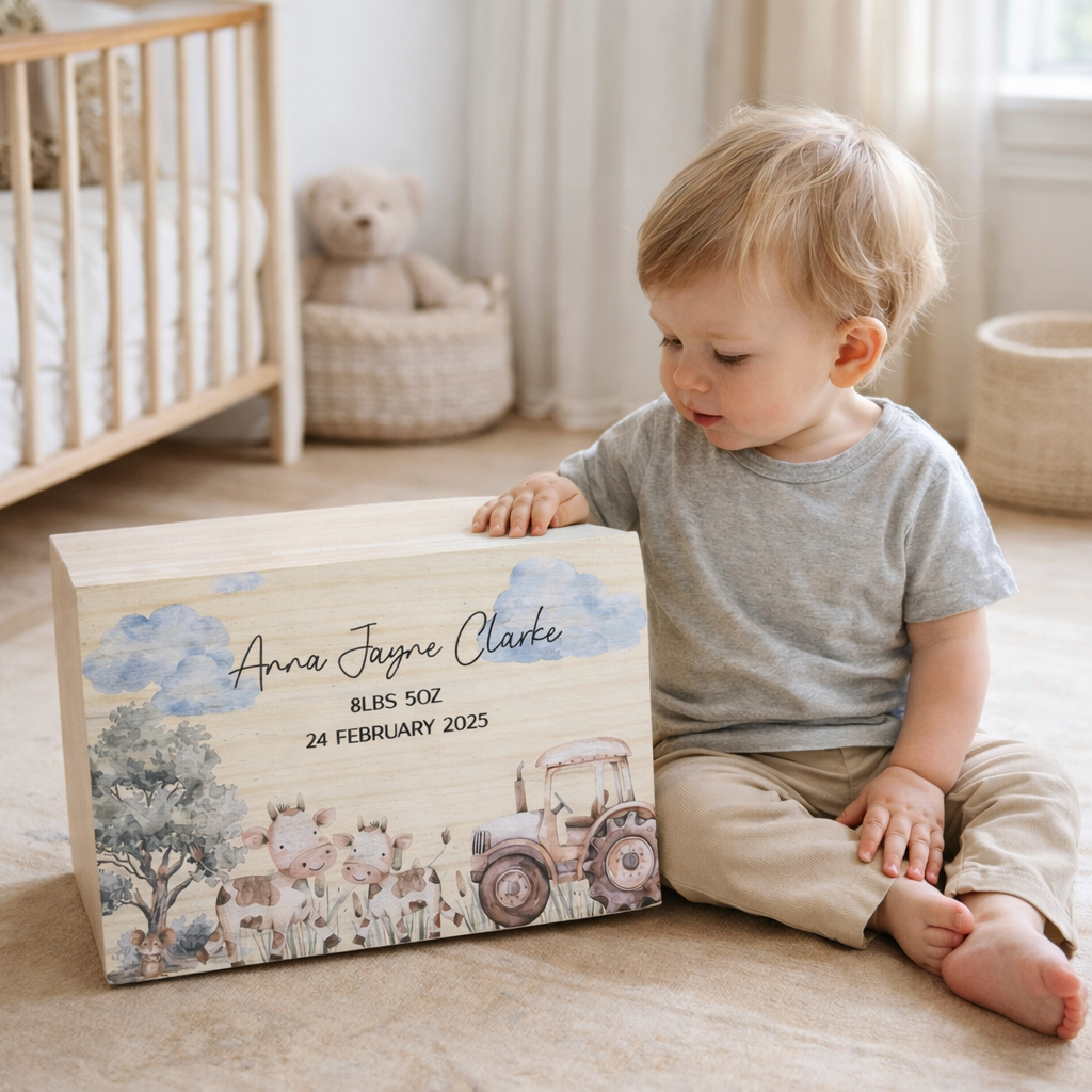 Keepsake Wooden Box - Tractor