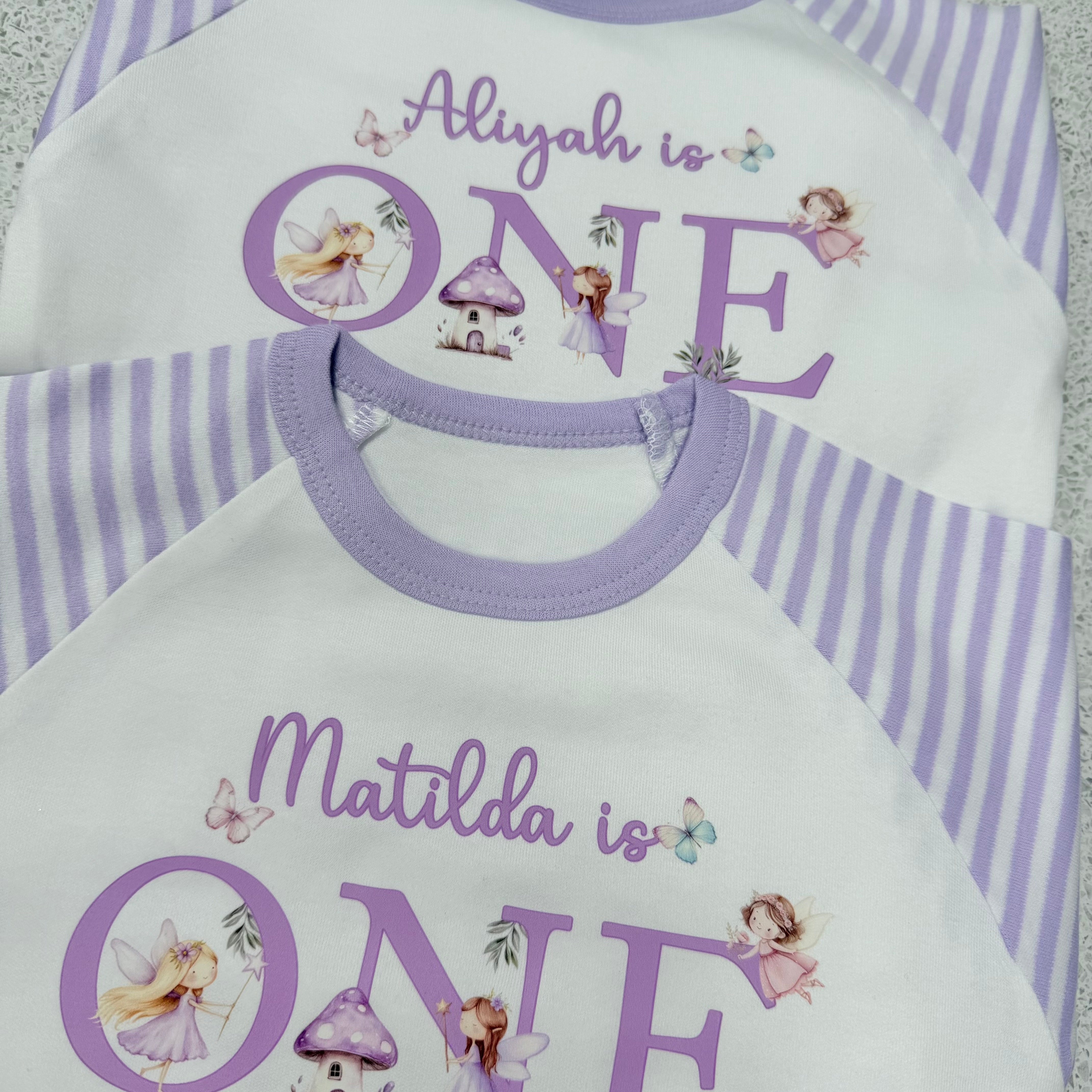 Lilac Striped - Children's Birthday Pyjamas