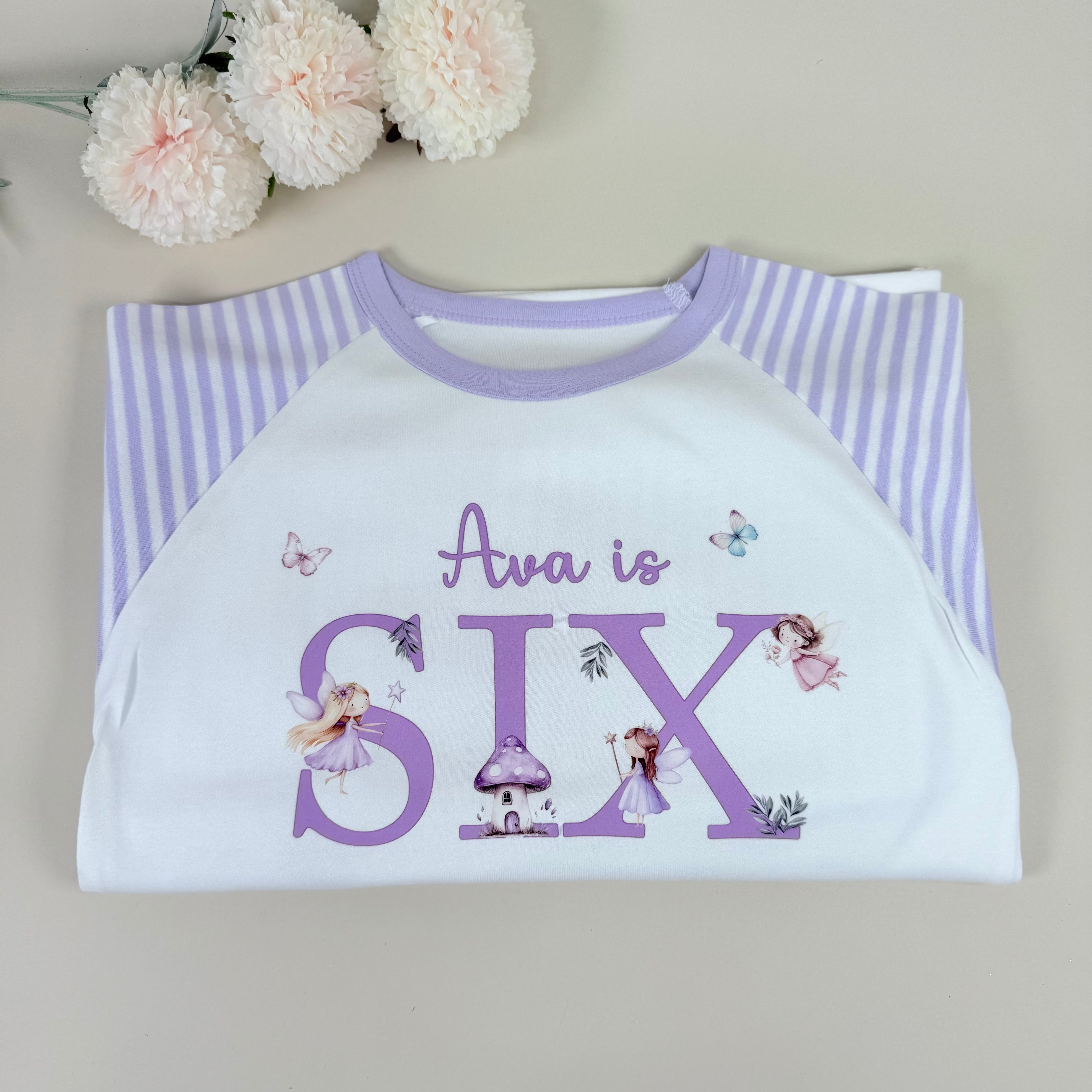 Lilac Striped - Children's Birthday Pyjamas