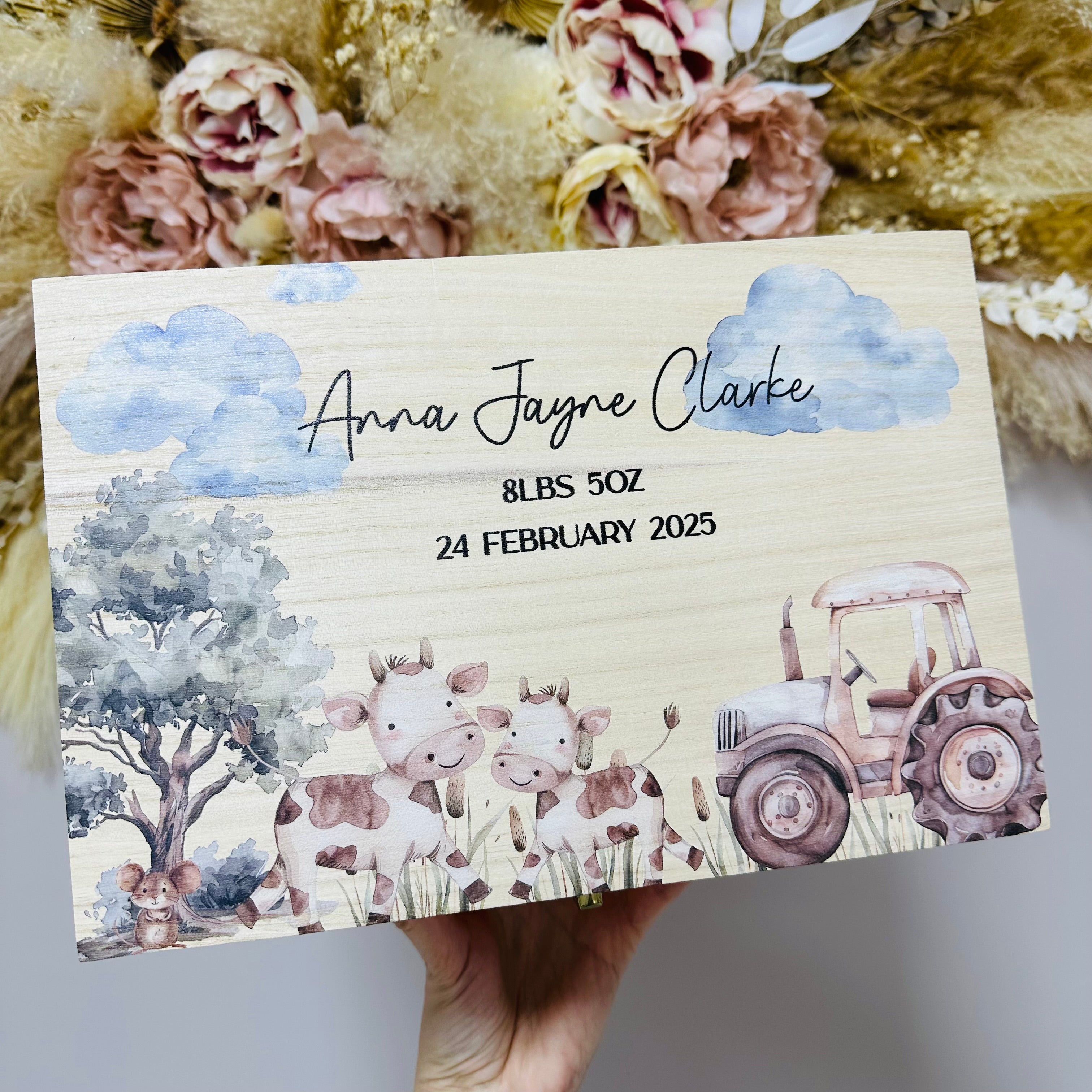 Keepsake Wooden Box - Tractor