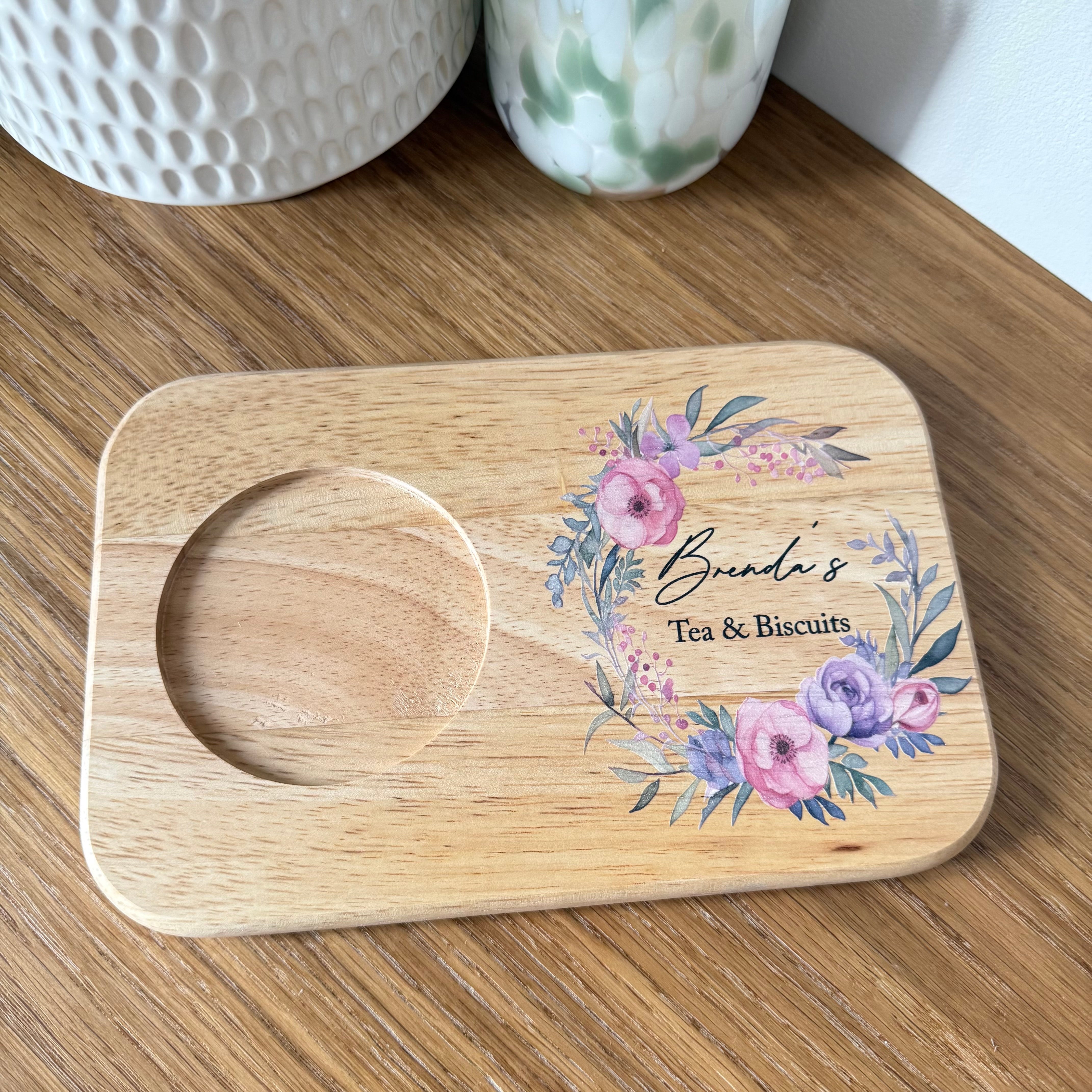 Pink Floral Tea & Biscuits Board
