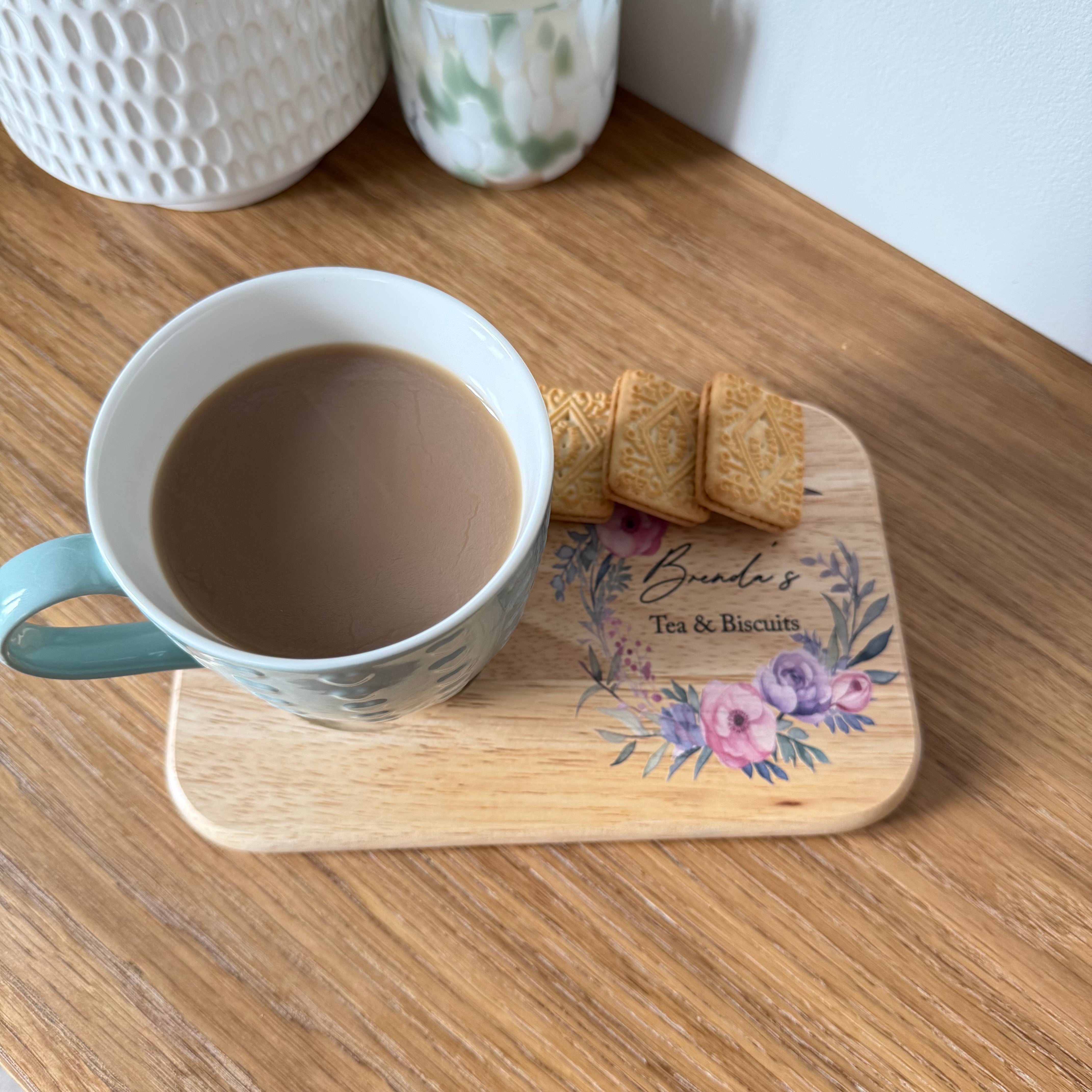 Pink Floral Tea & Biscuits Board