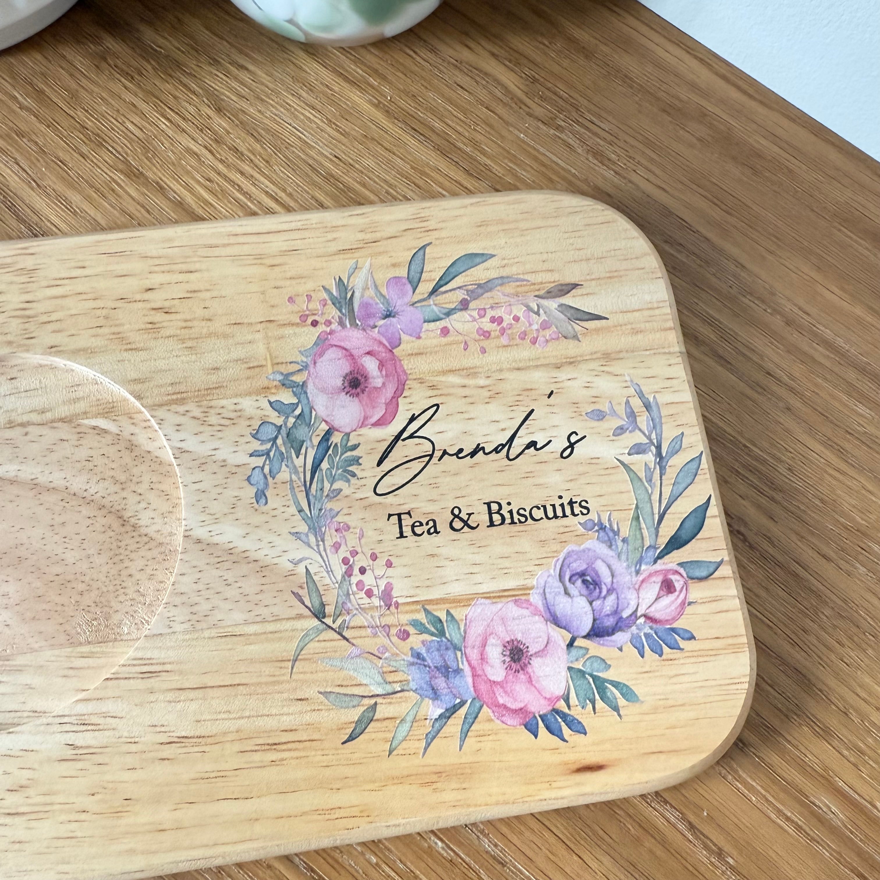 Pink Floral Tea & Biscuits Board
