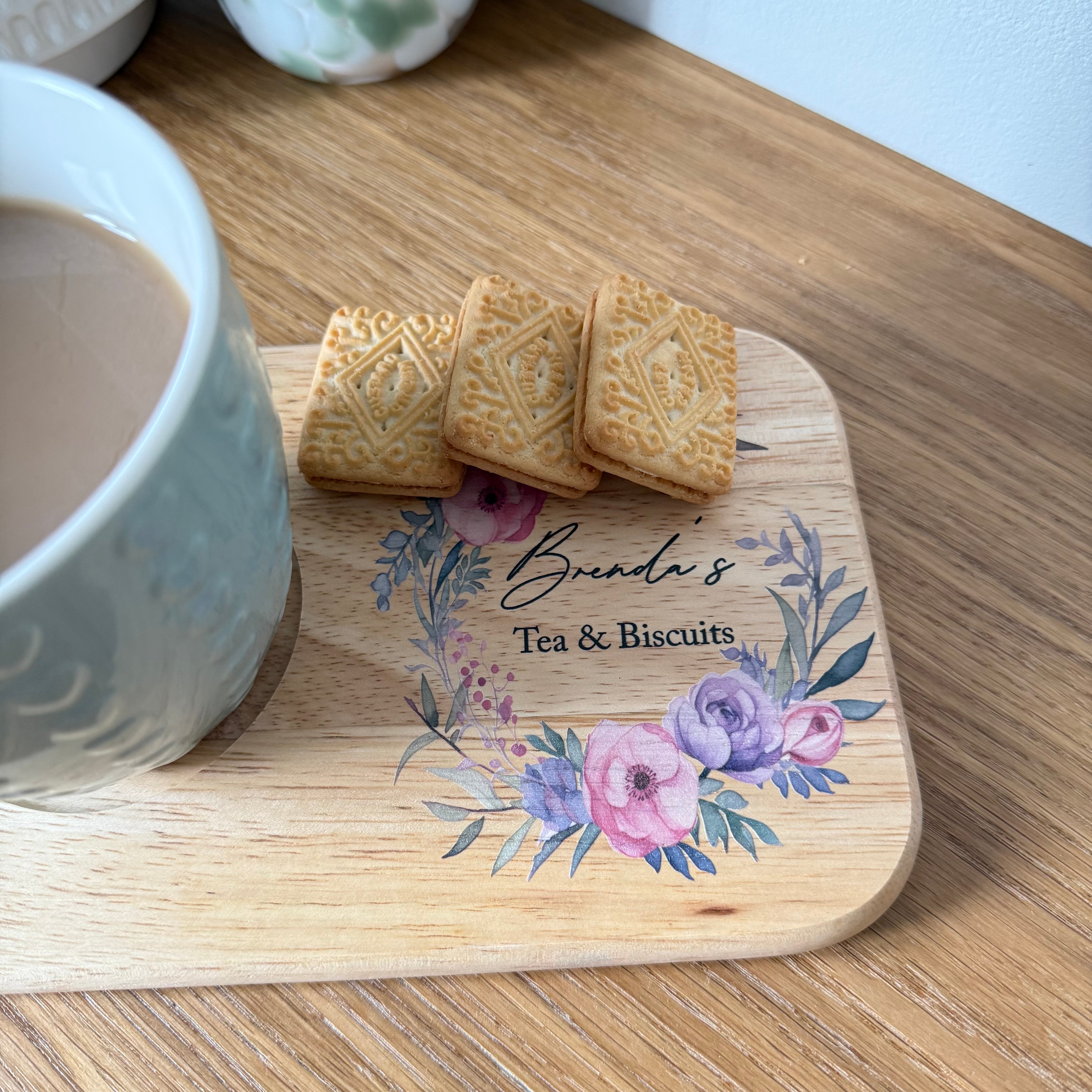 Pink Floral Tea & Biscuits Board