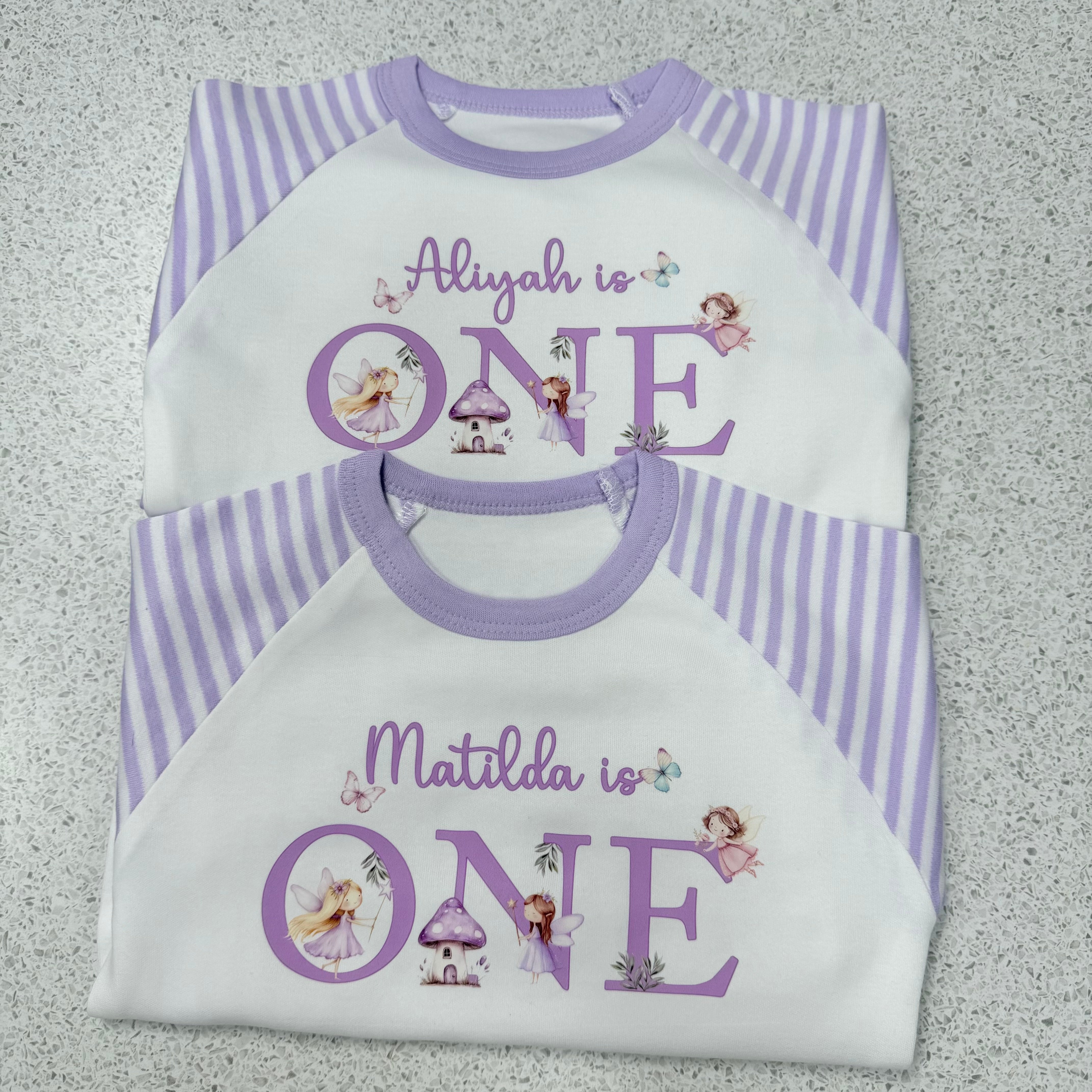 Lilac Striped - Children's Birthday Pyjamas