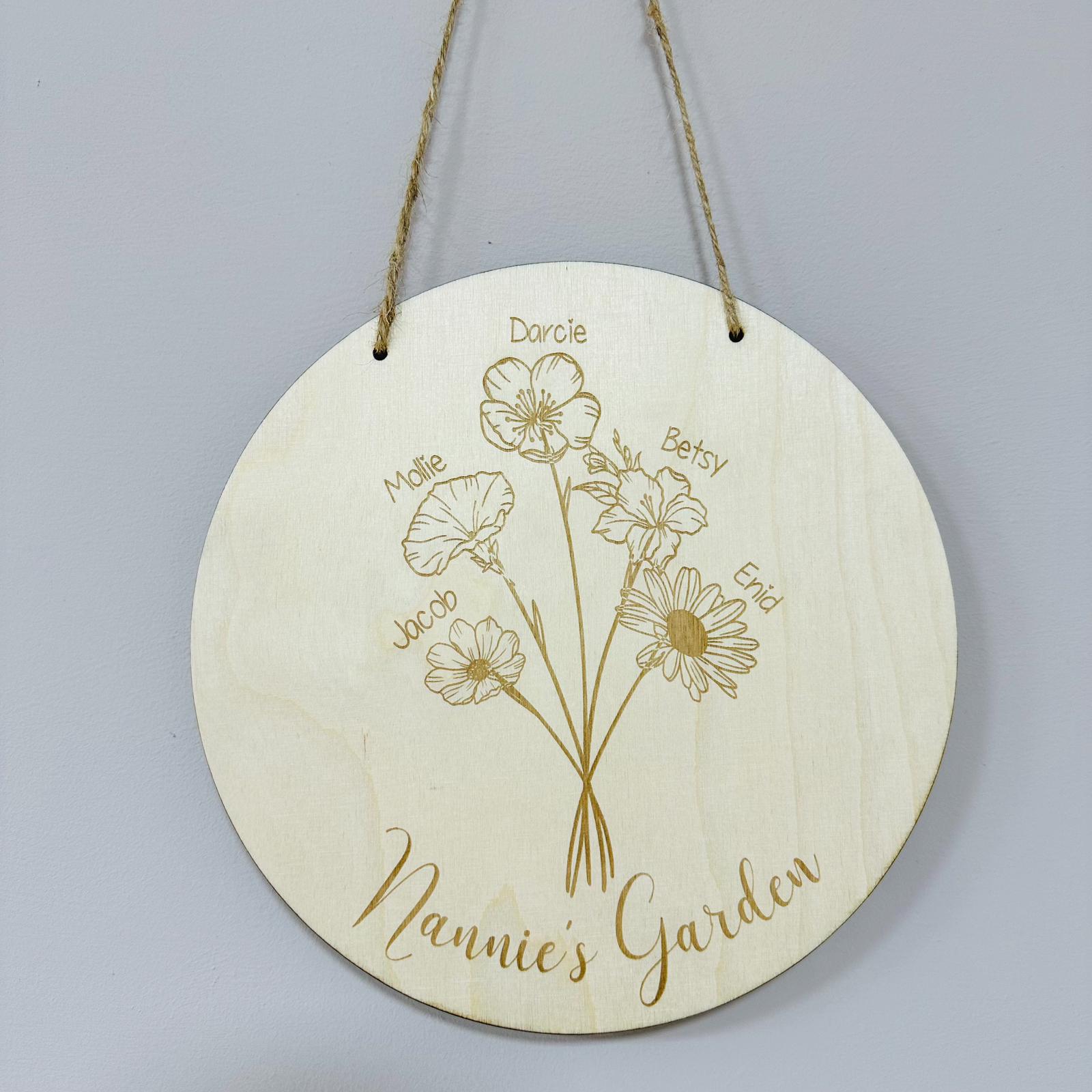 Nannies Garden Hanging Plaque