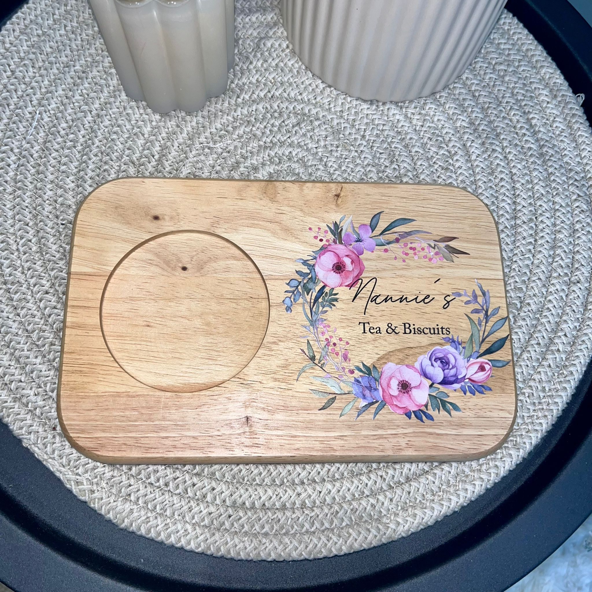 Pink Floral Tea & Biscuits Board