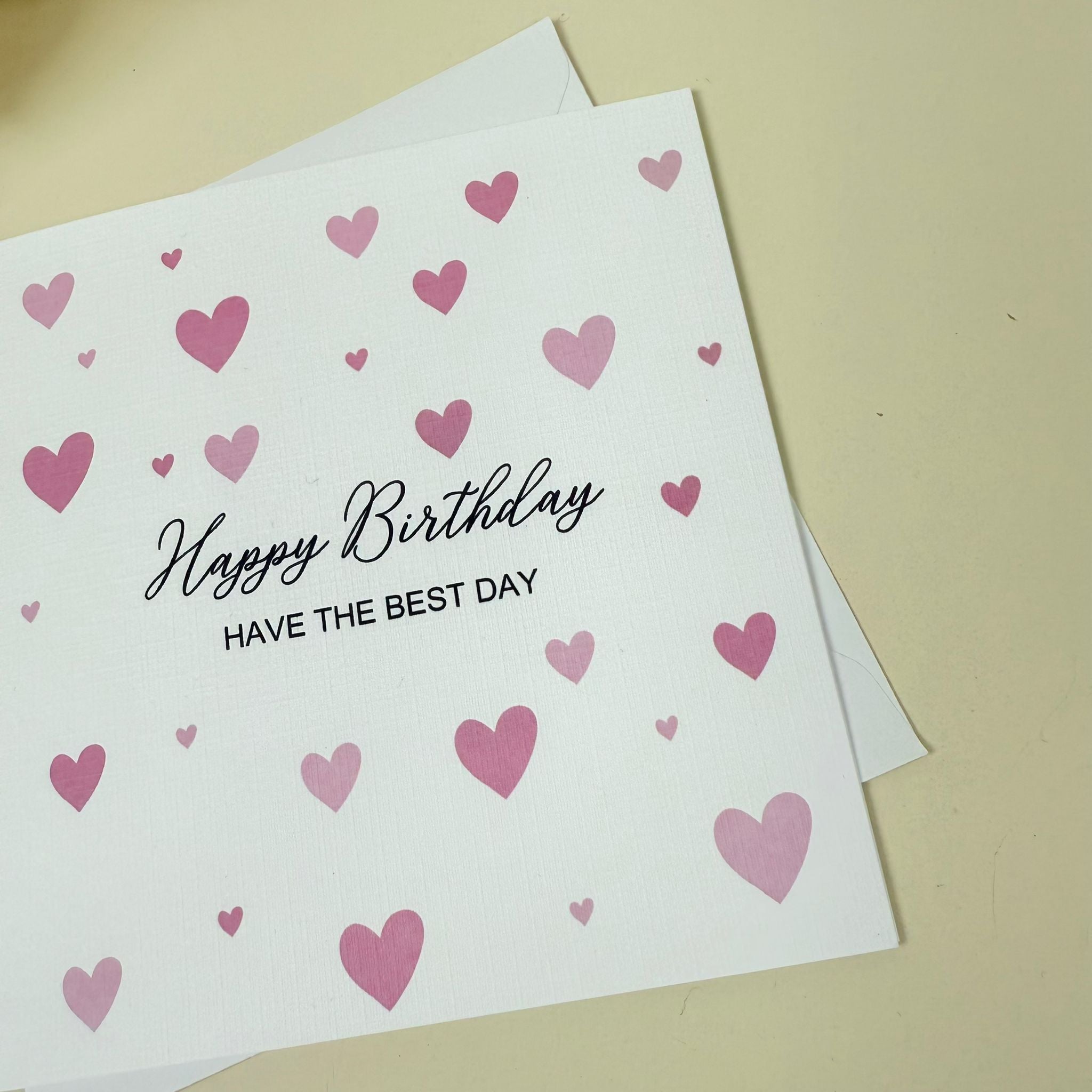 Pink Hearts Birthday Card