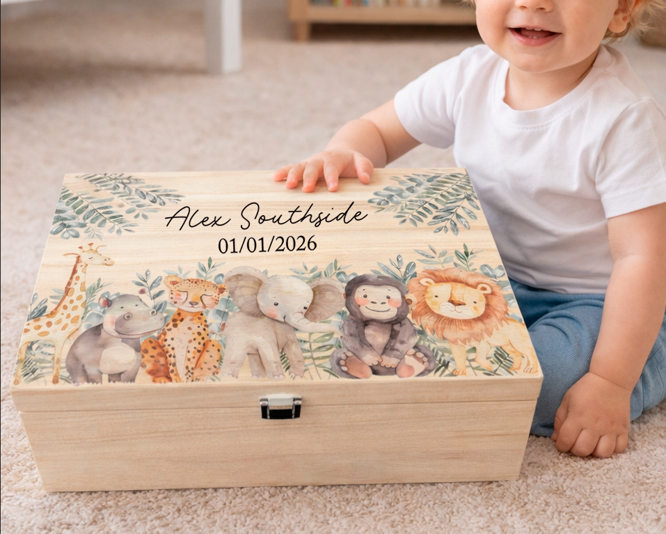 Keepsake Wooden Box - Animal Friends