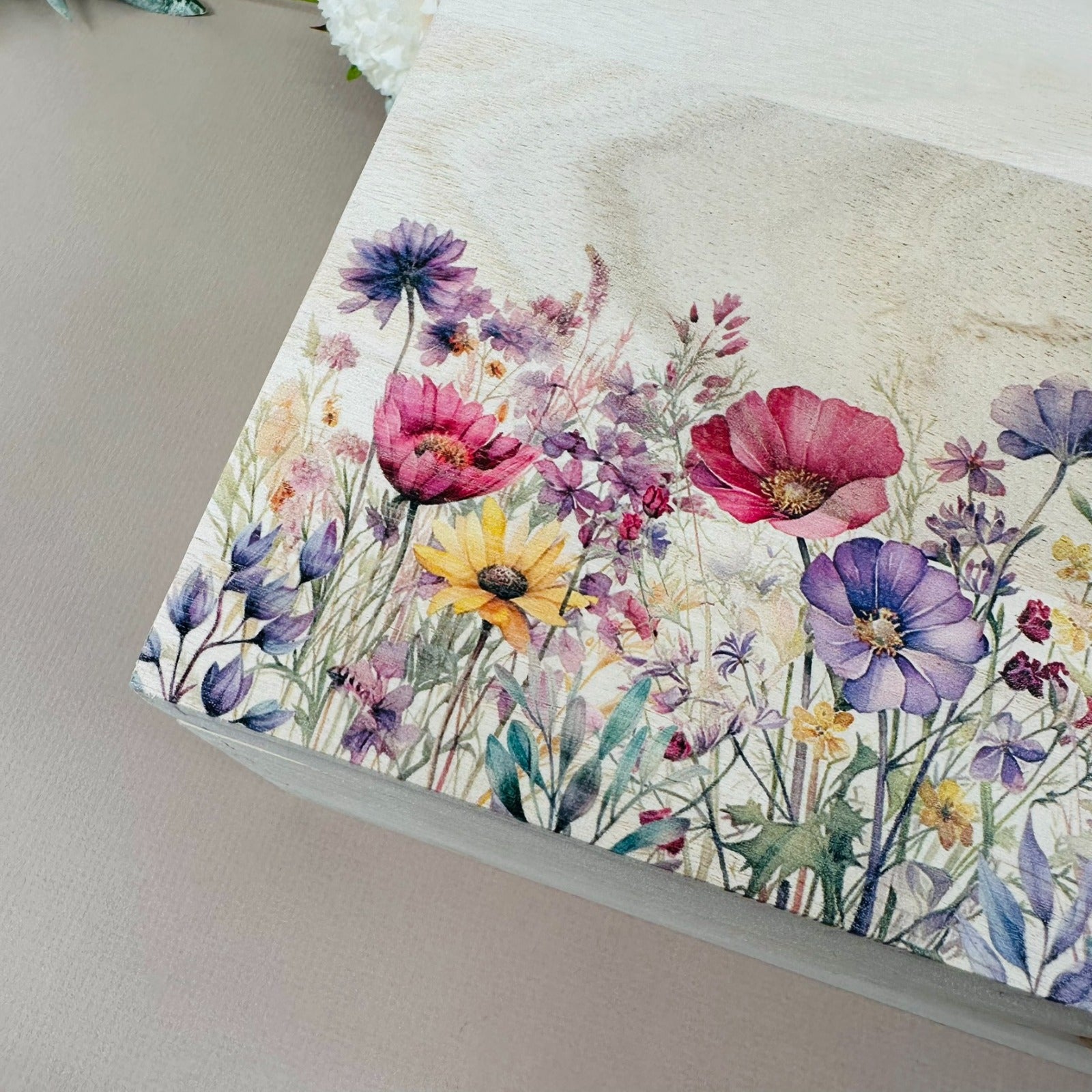 Keepsake Wedding Wooden Box - Wildflowers