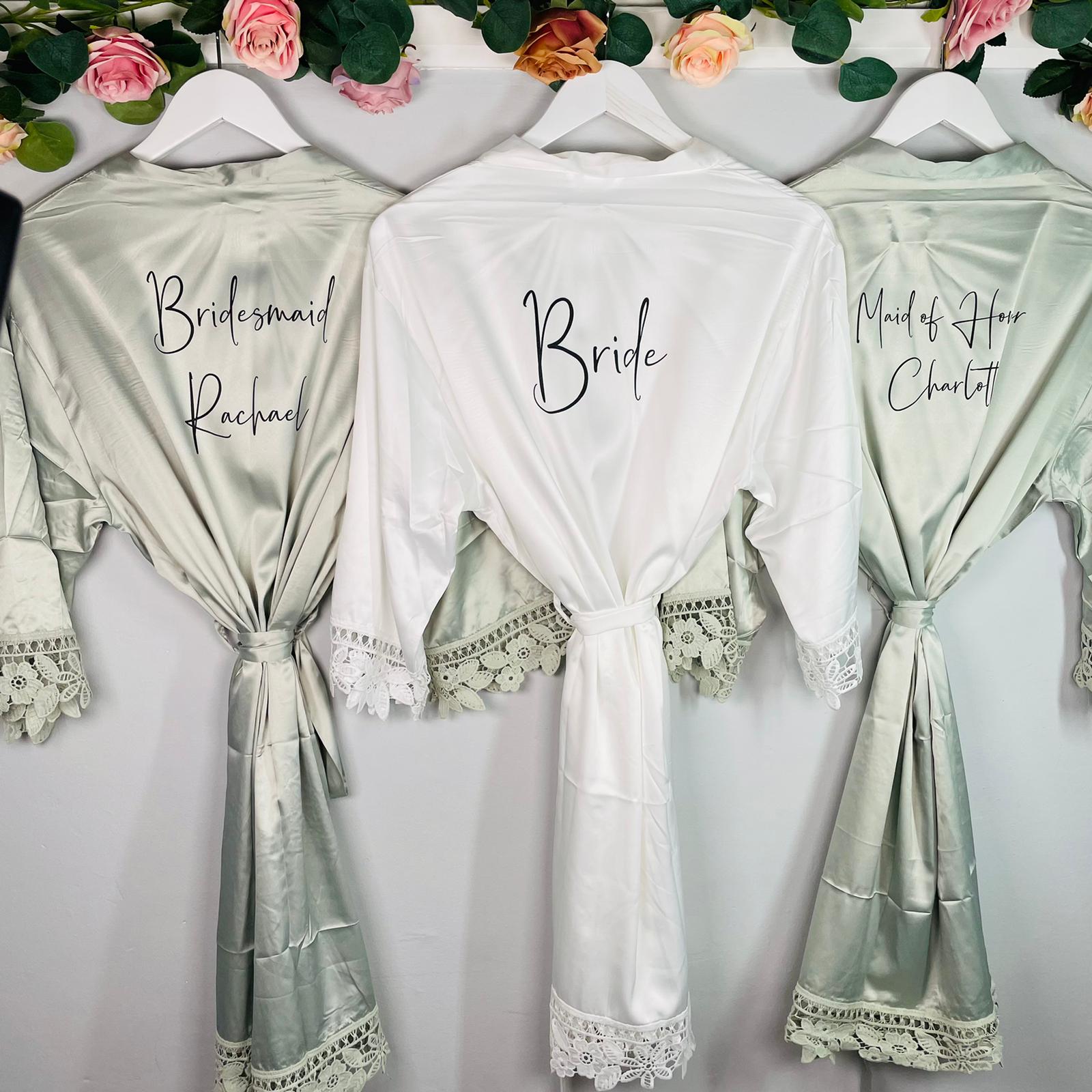 Elegant Text Robe - Lavender Eight