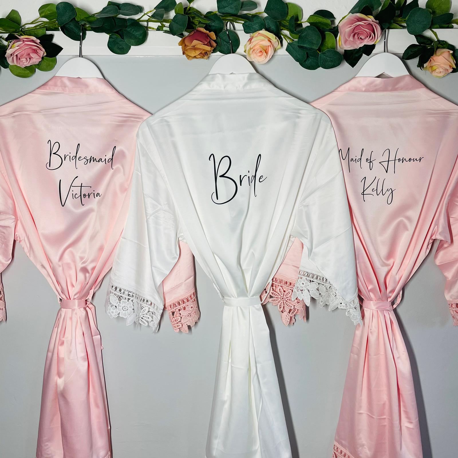 Elegant Text Robe - Lavender Eight
