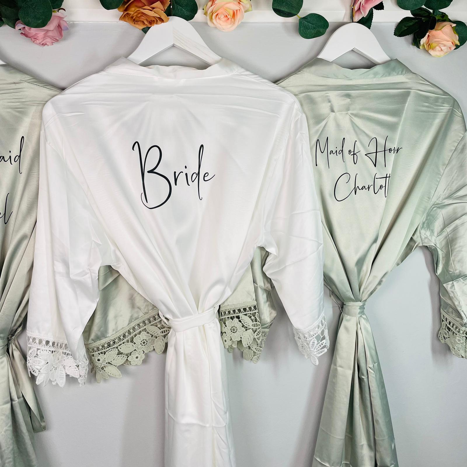 Elegant Text Robe - Lavender Eight