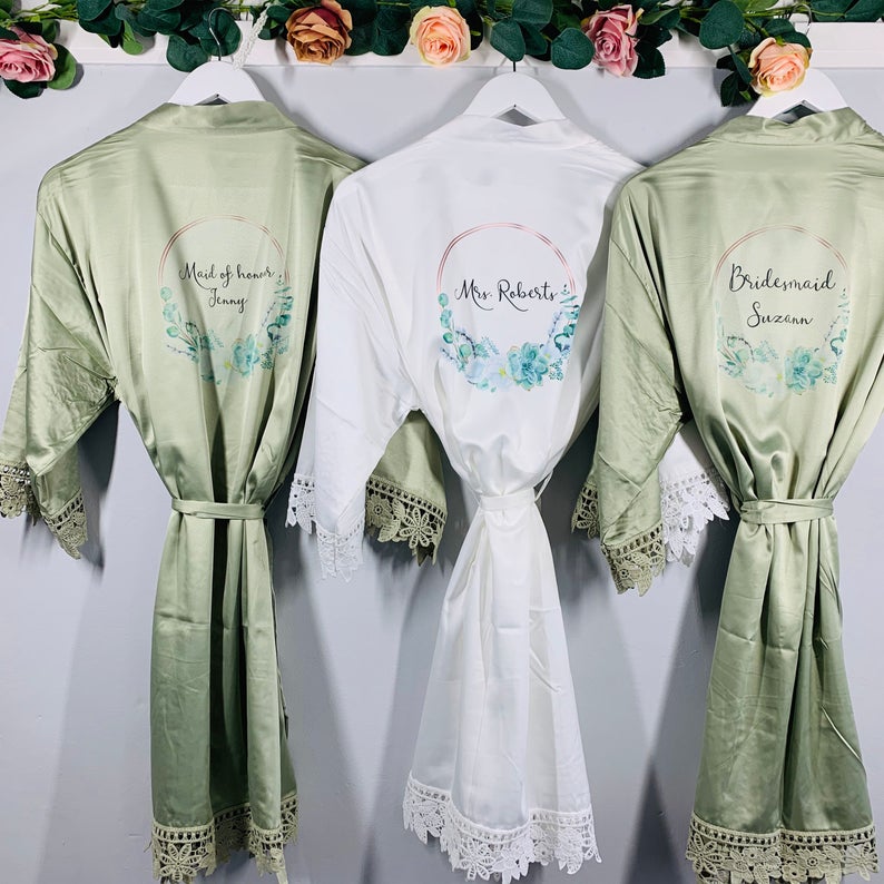 Eucalyptus and Rose Gold Hoop - Robe - Lavender Eight