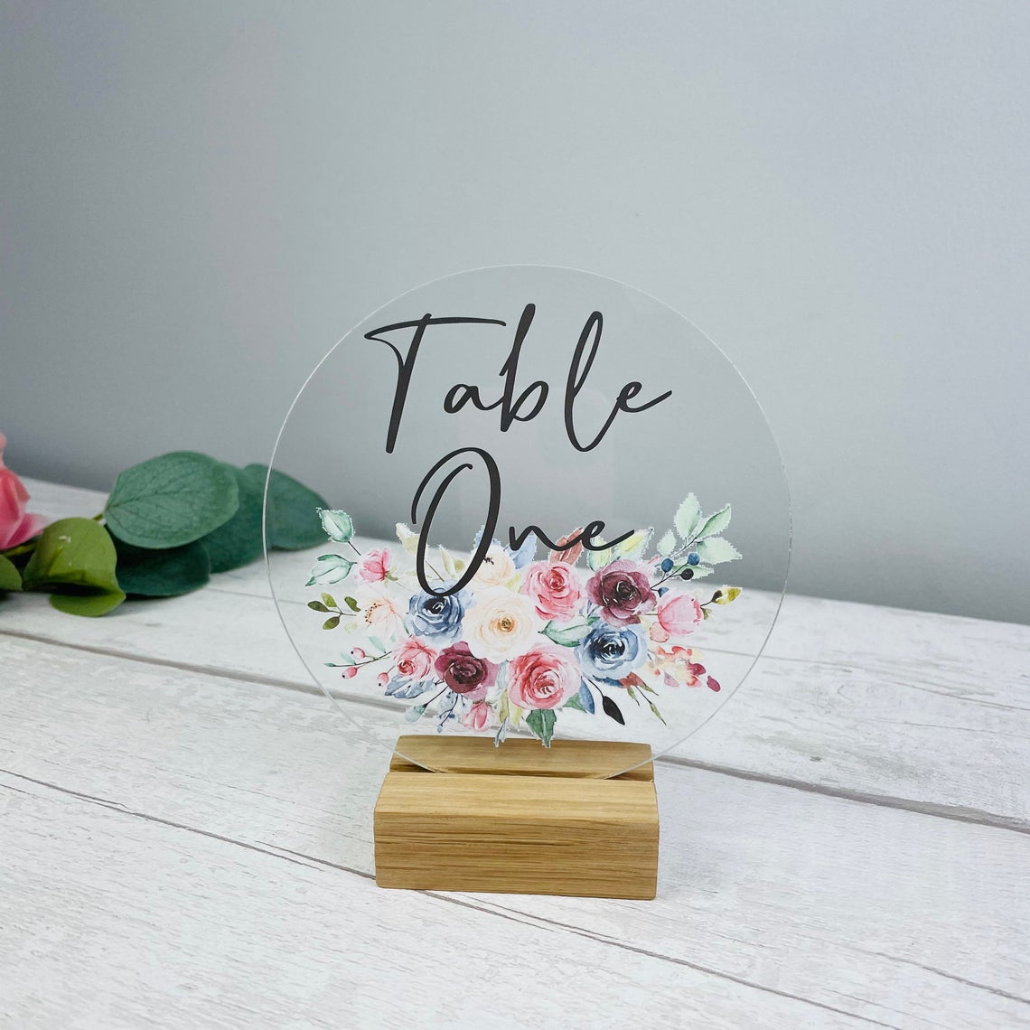 Floral Acrylic Wedding Table Numbers