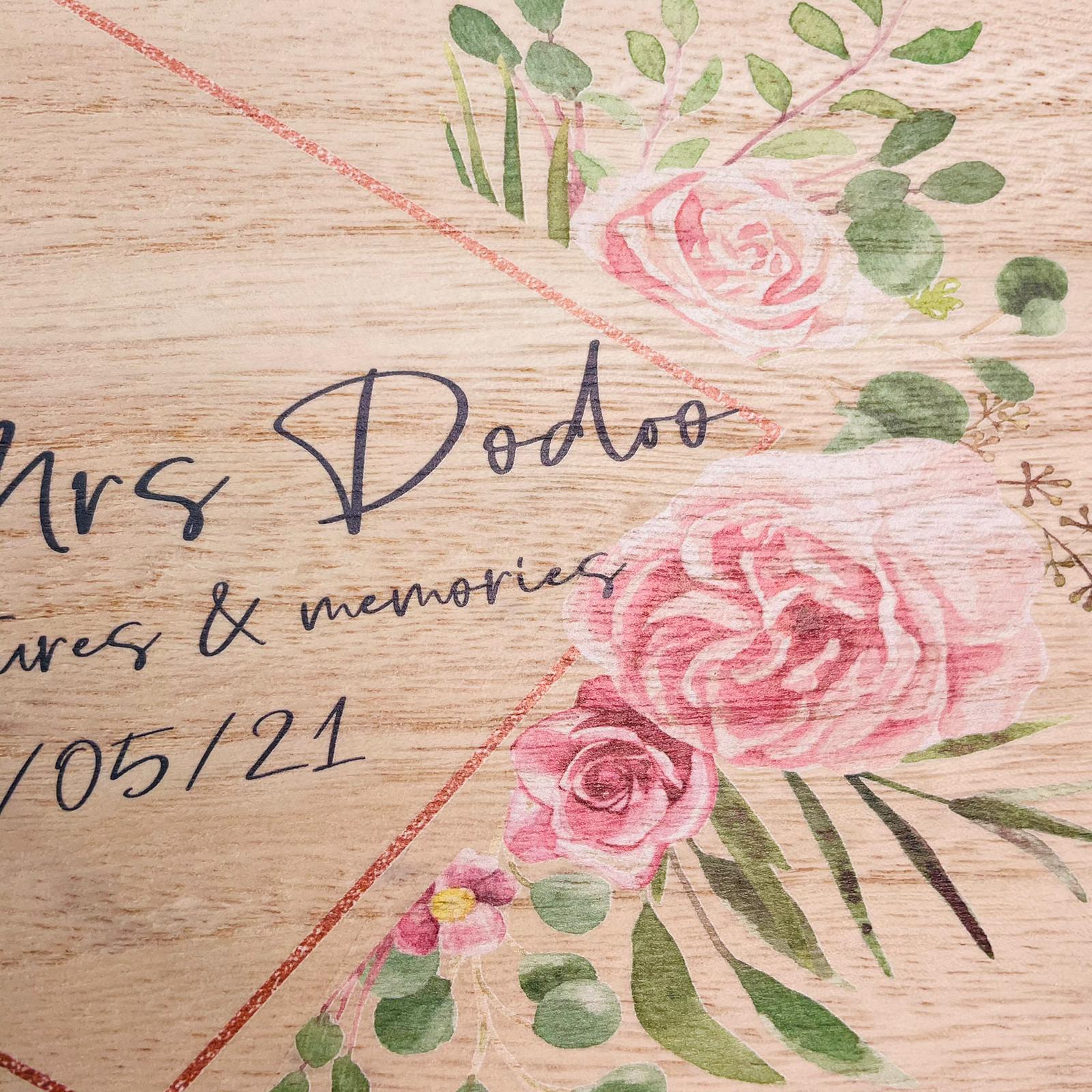 Keepsake Wooden Box - Wedding Adventures & Memories - Geo Floral