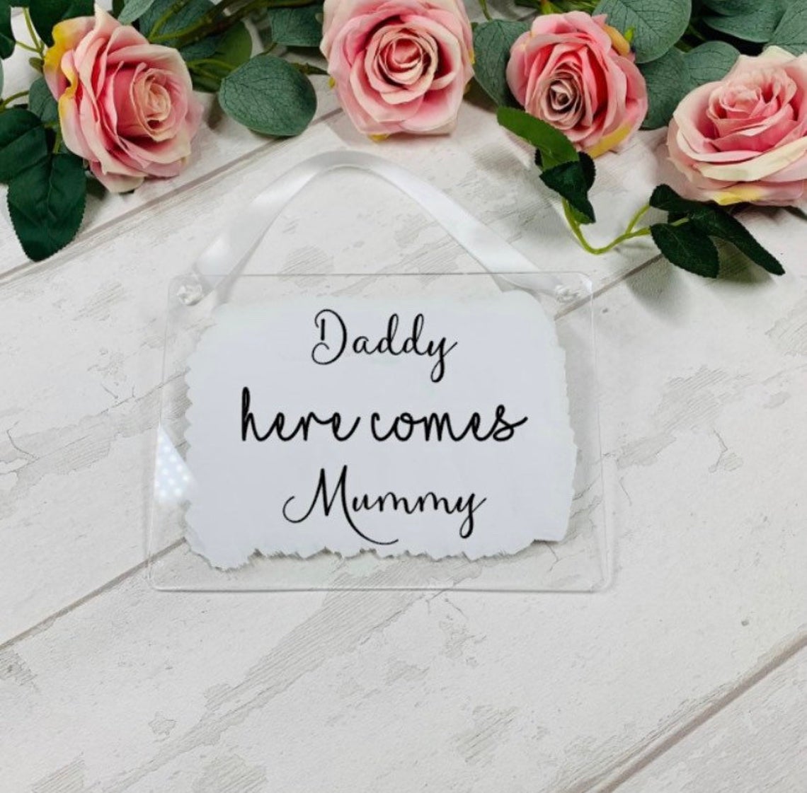 Here Comes Mummy Handheld Acrylic Sign