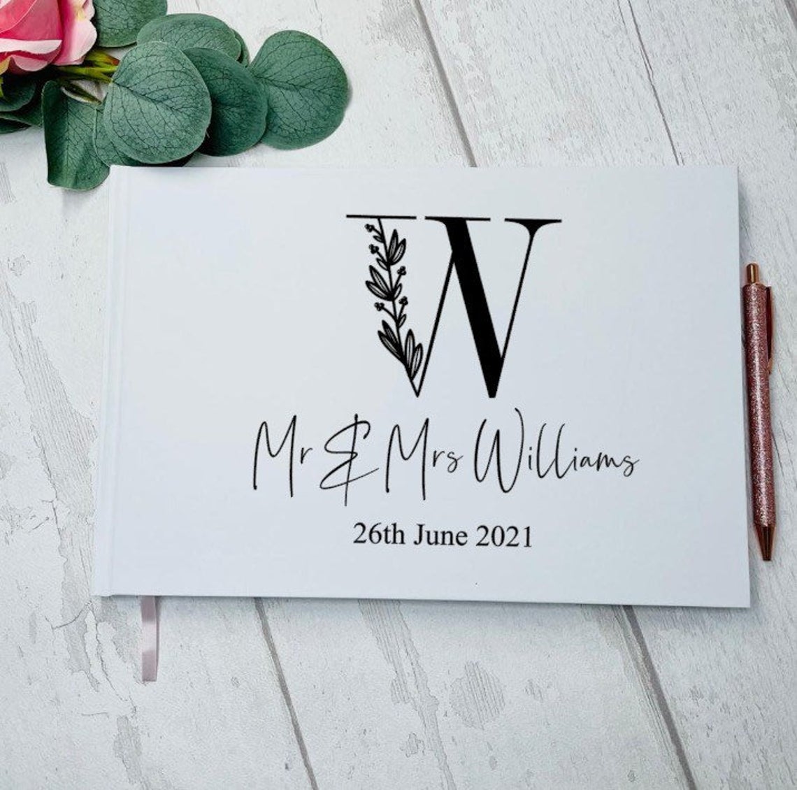 Initial Personalised Wedding Guest Book