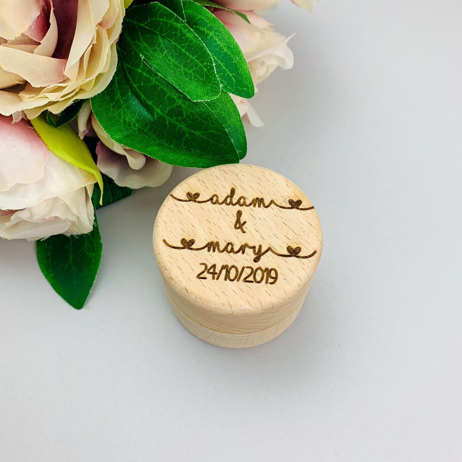 Ring Box with Names - Occasionally Cute