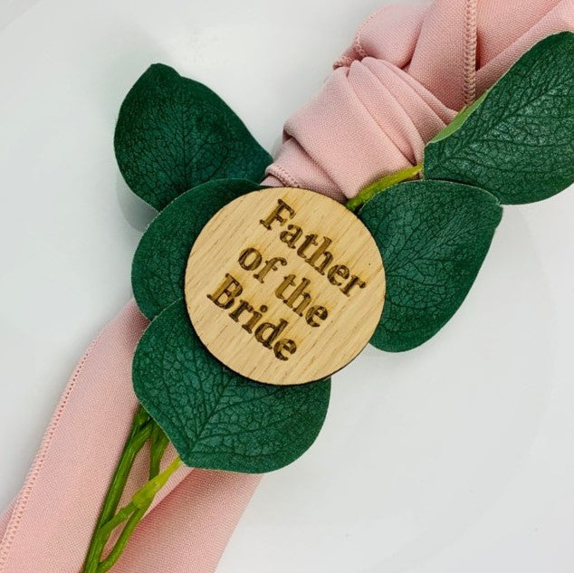 Wooden Circle Table Place Name