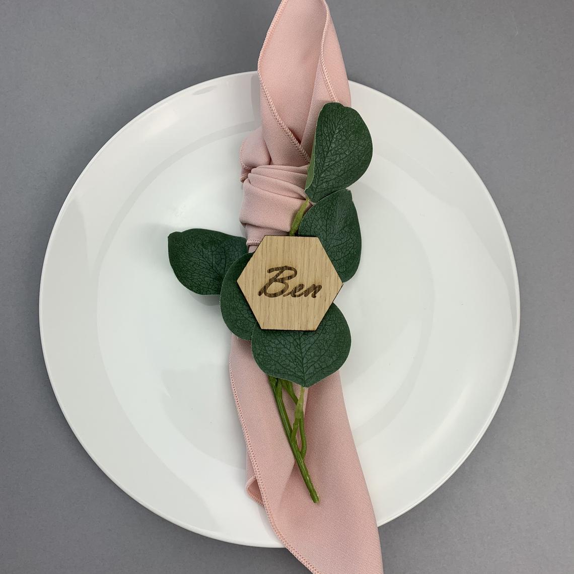 Wooden Hexagon Table Place Name