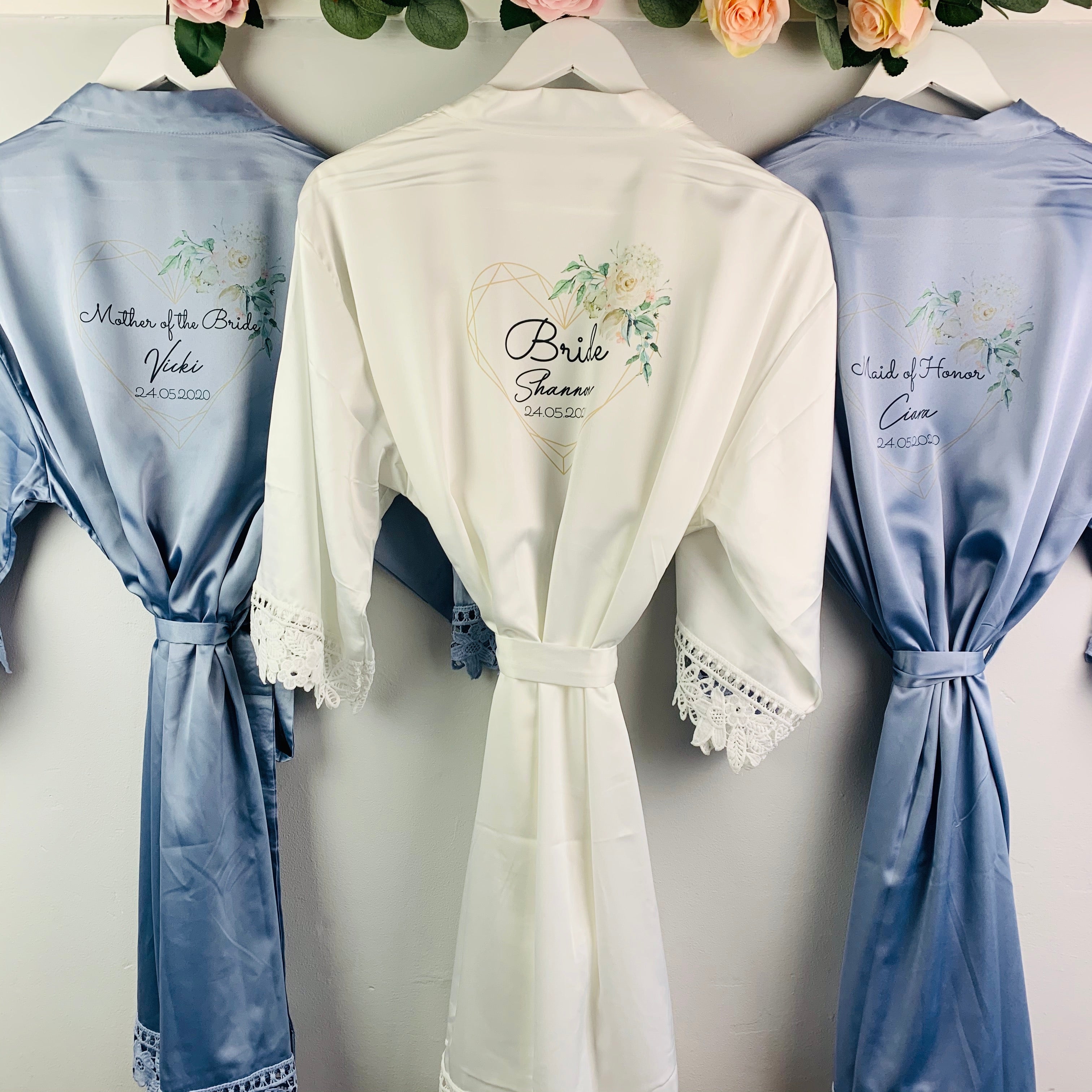 Floral & Geometric Heart Robe - Lavender Eight