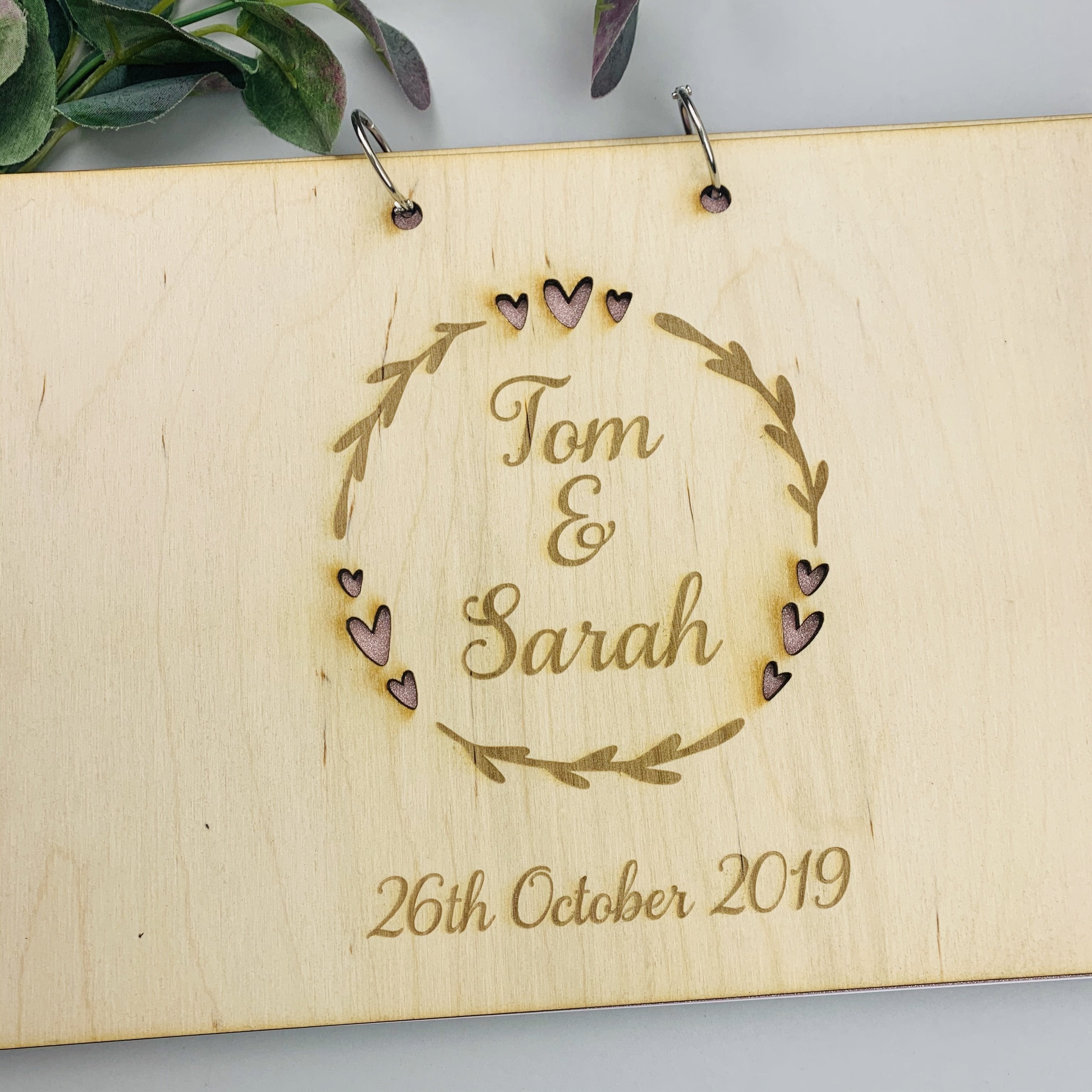Heart Cutout Wooden Guest book - Occasionally Cute