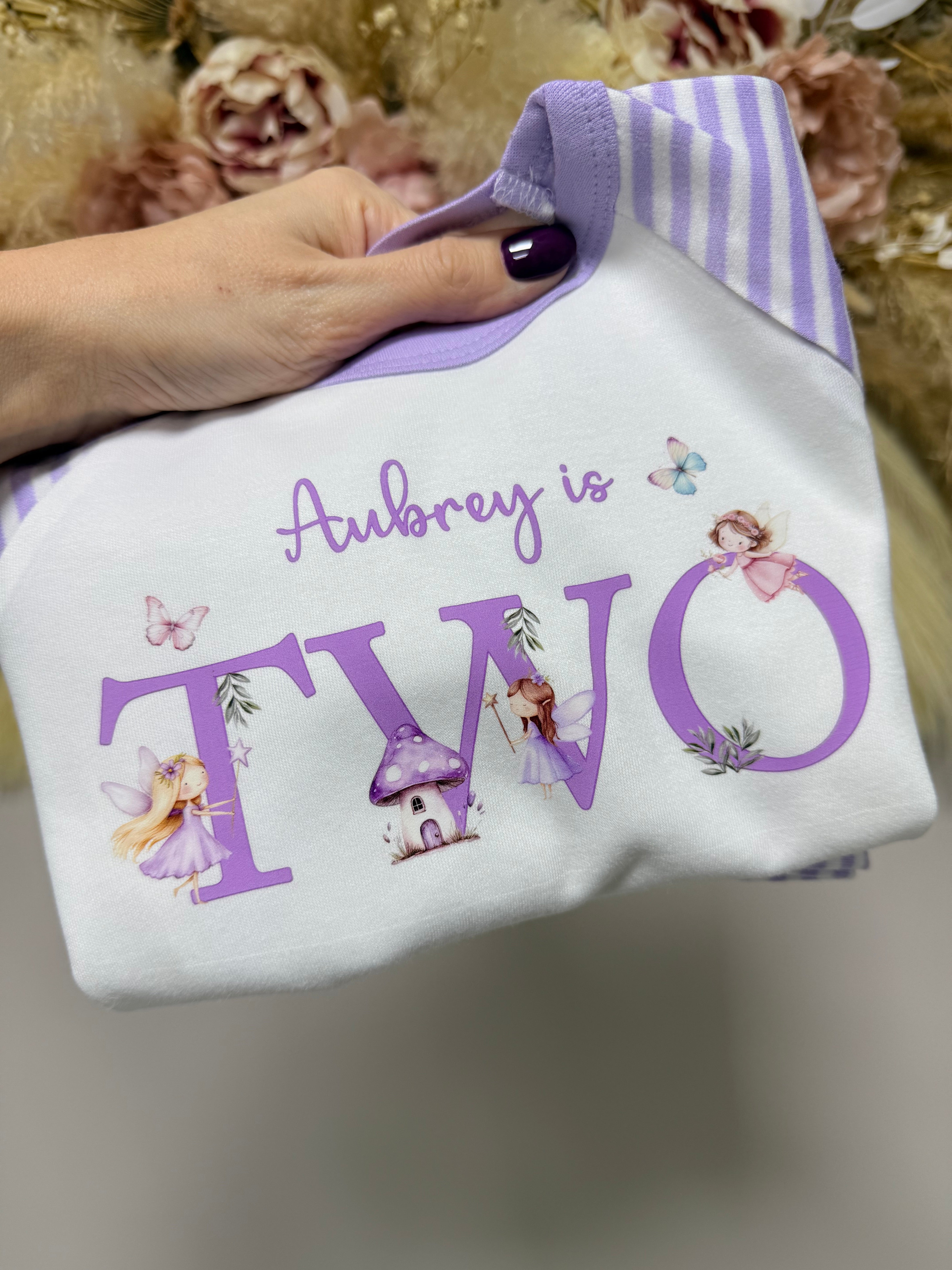 Lilac Striped - Children's Birthday Pyjamas