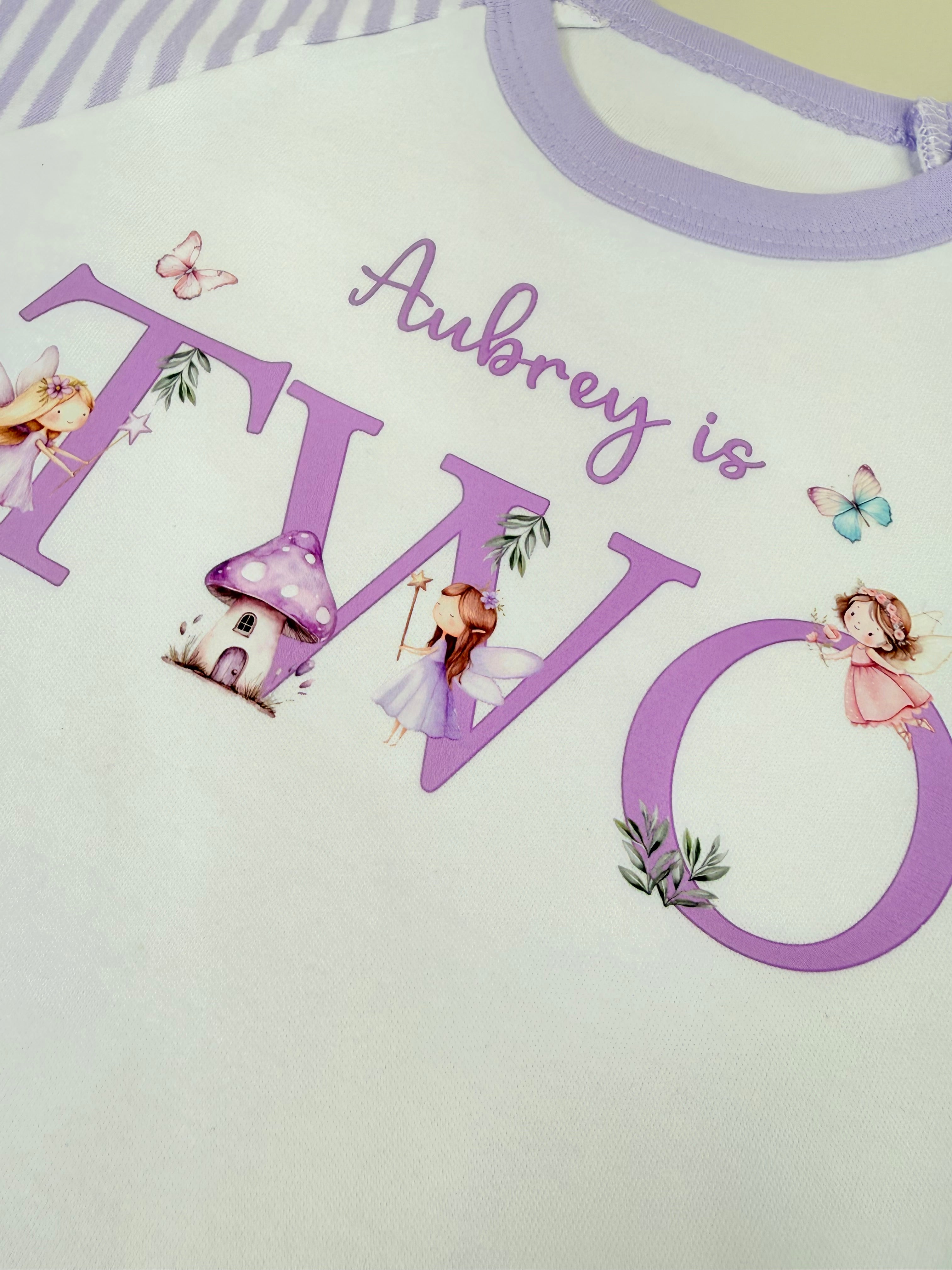 Lilac Striped - Children's Birthday Pyjamas