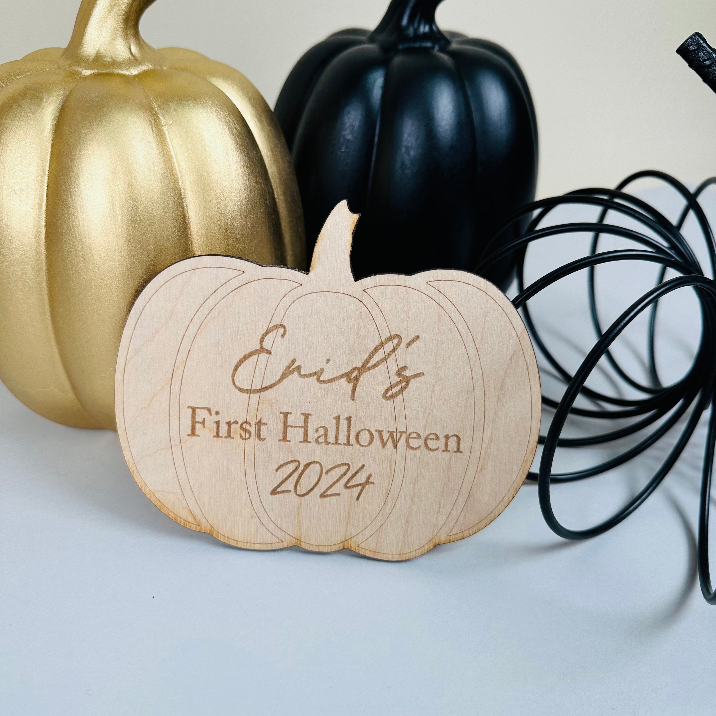 First Halloween Wooden Pumpkin