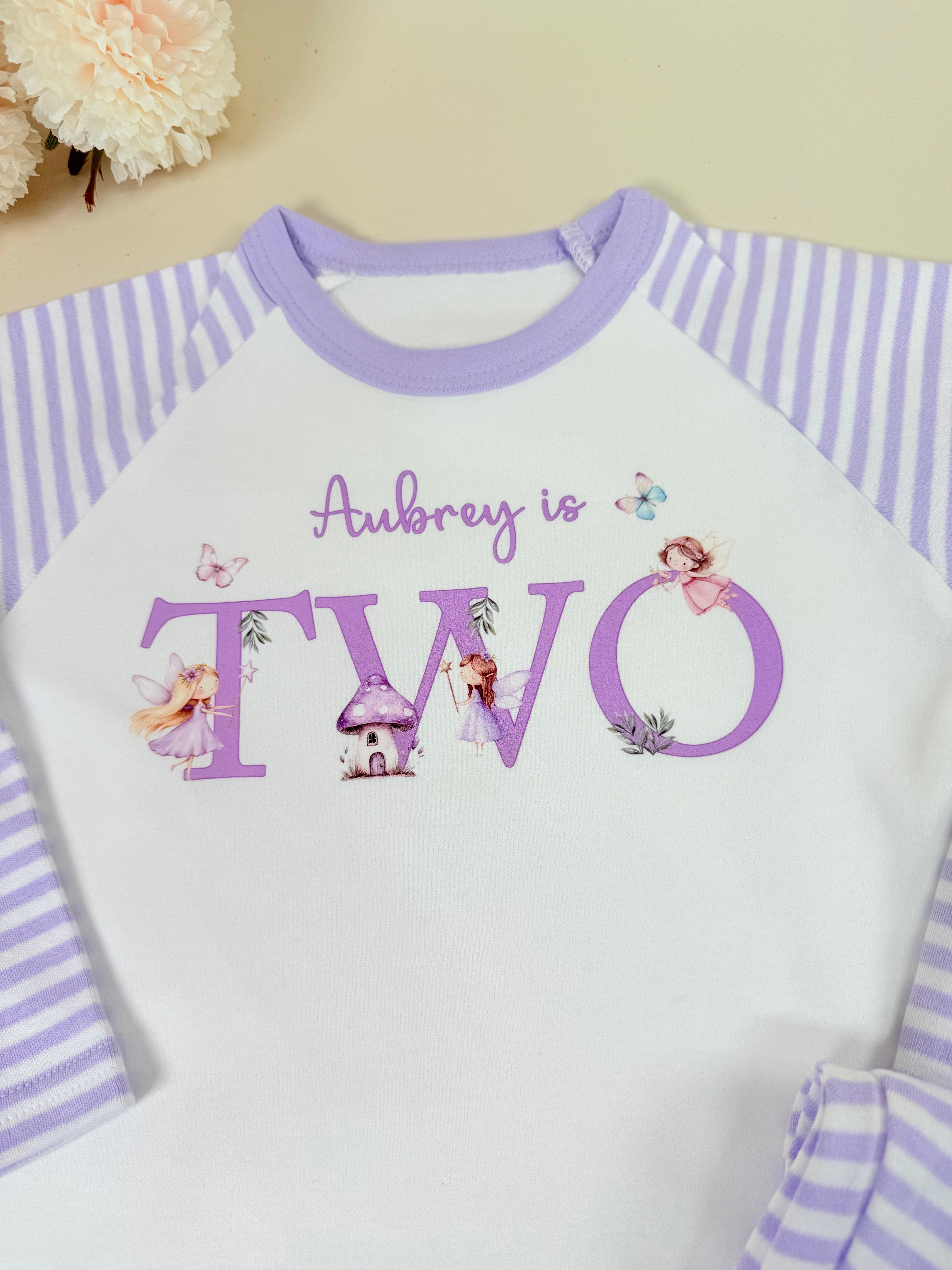 Lilac Striped - Children's Birthday Pyjamas