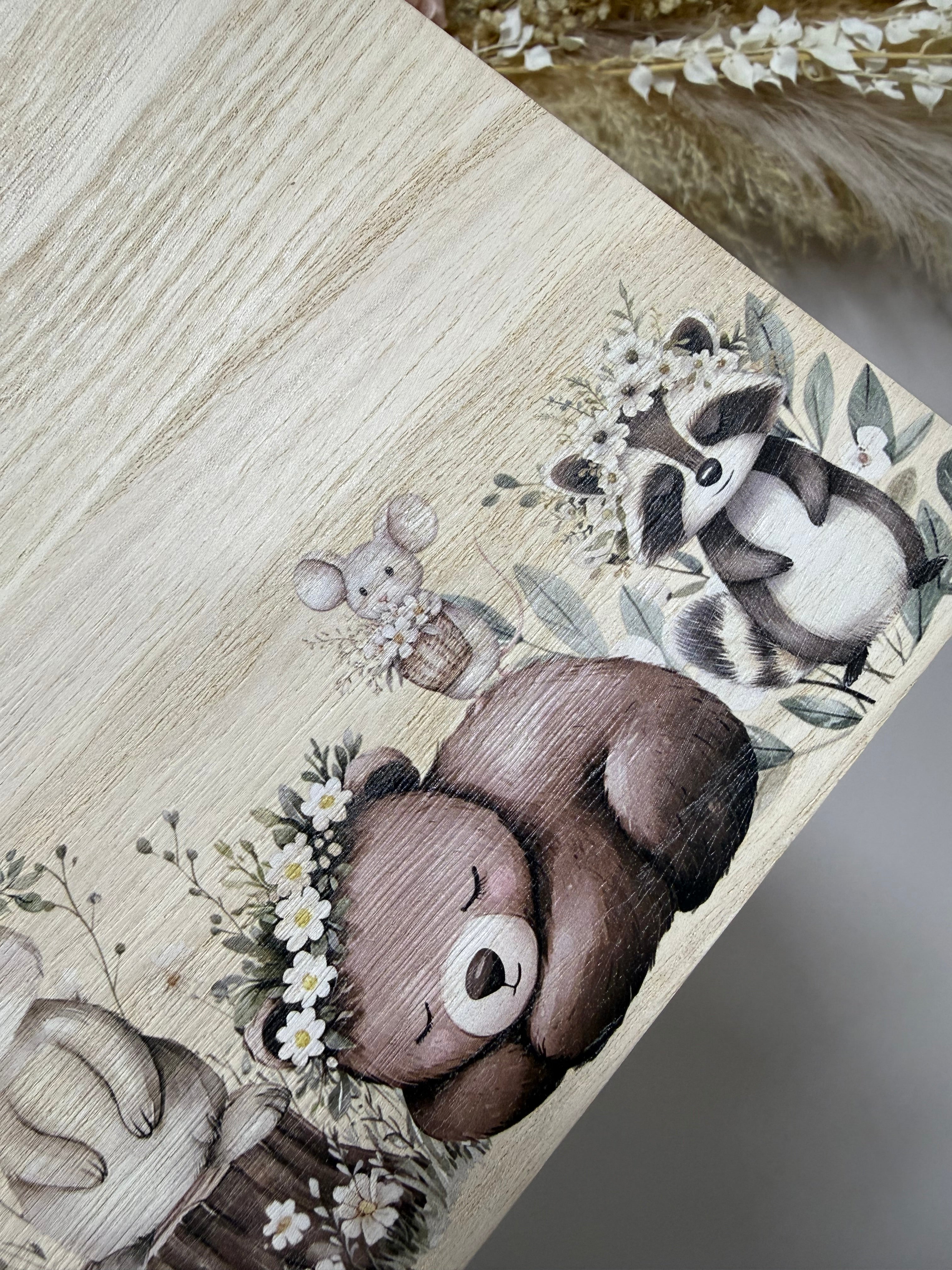 Wooden Memory Box - Forest Animals
