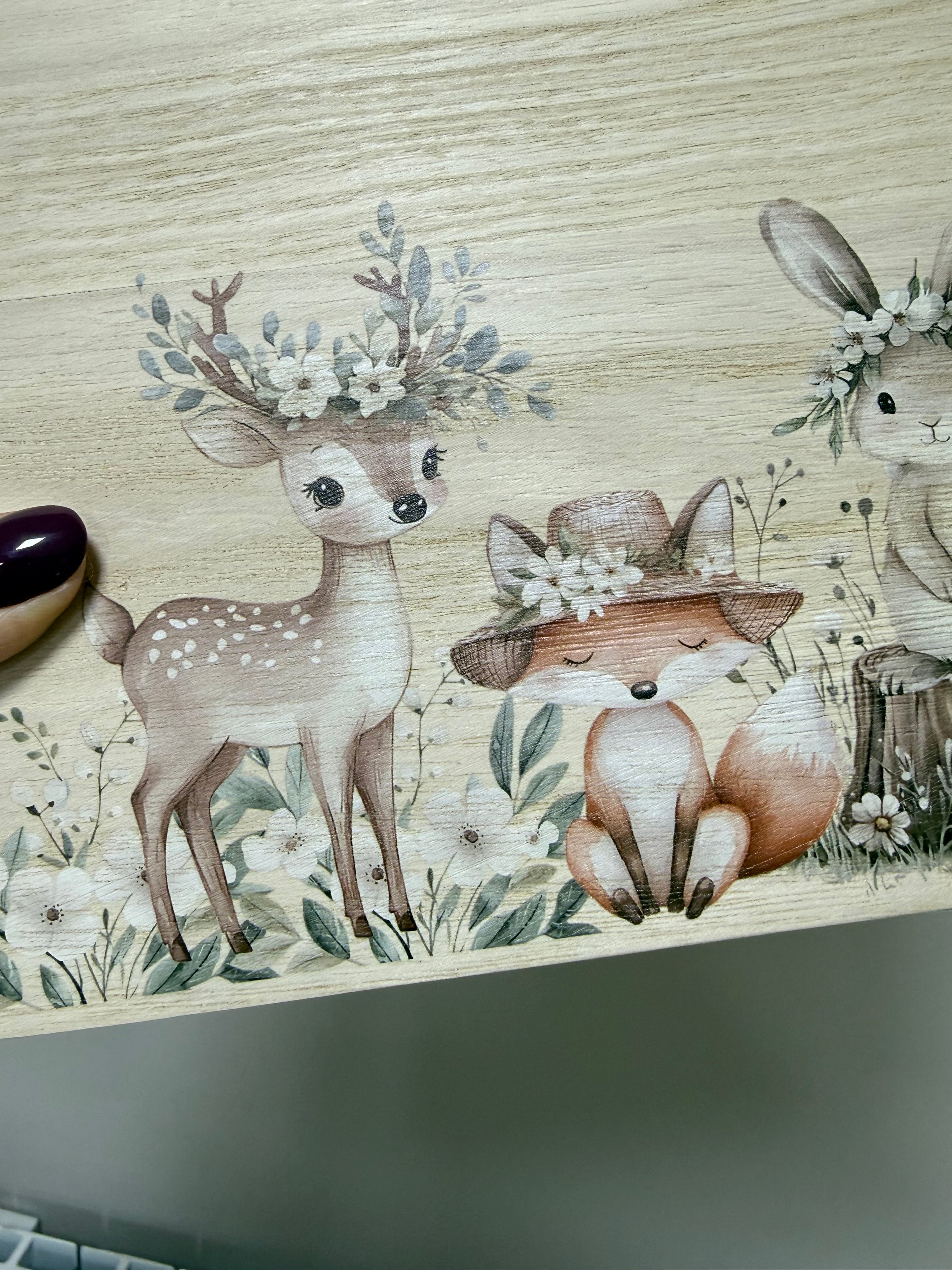 Wooden Memory Box - Forest Animals