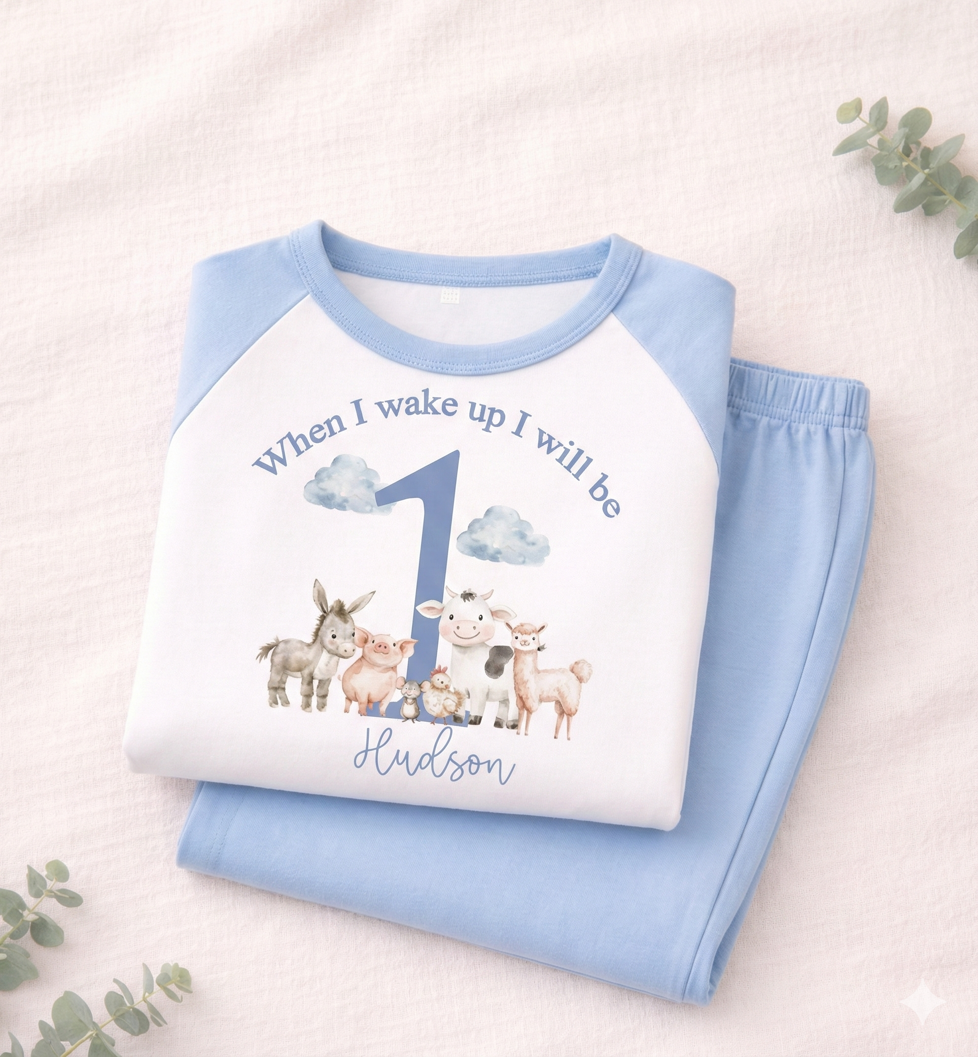 Blue - Children's Birthday Pyjamas