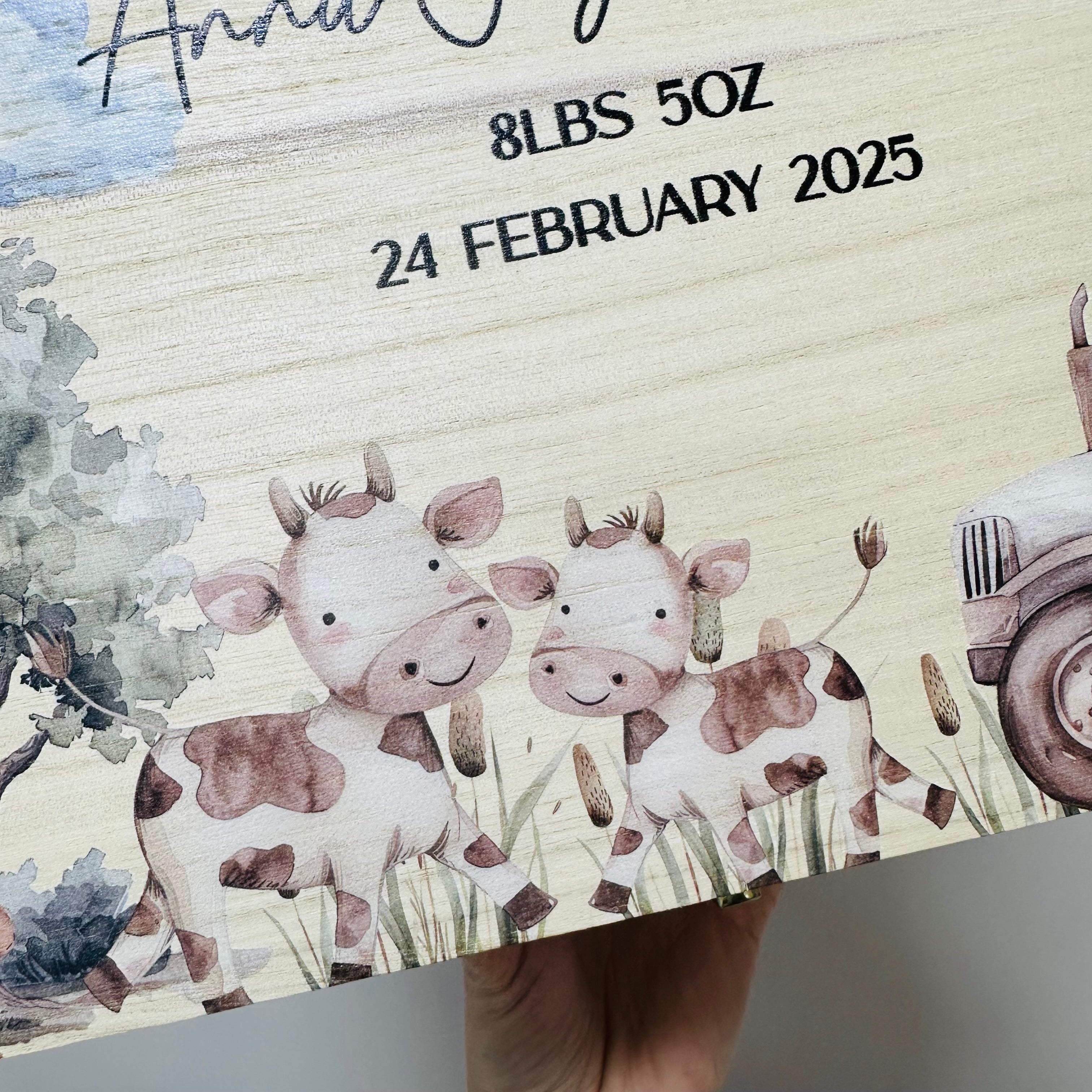 Keepsake Wooden Box - Tractor