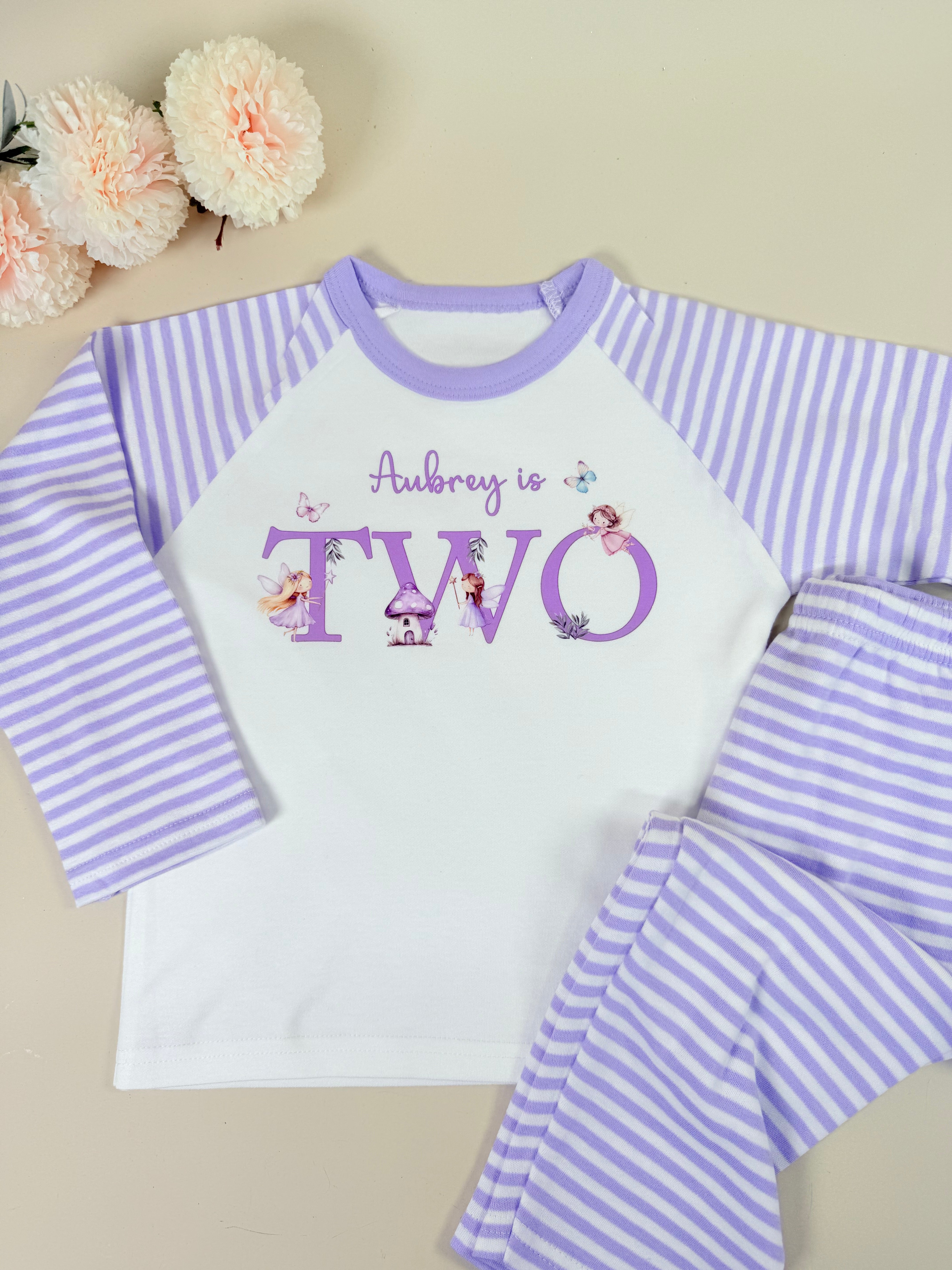 Lilac Striped - Children's Birthday Pyjamas