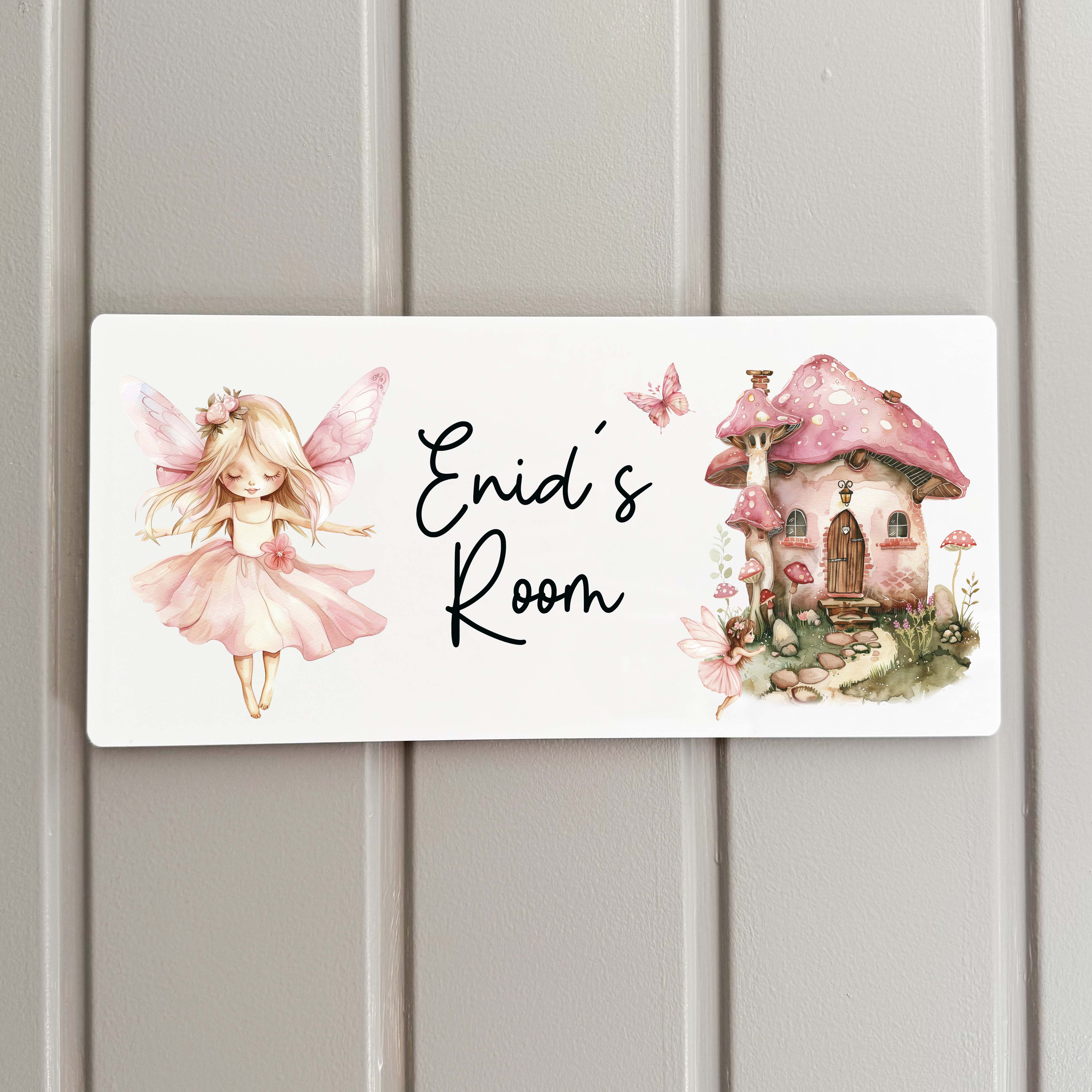 Fairy & Mushroom House Acrylic Bedroom Door Sign