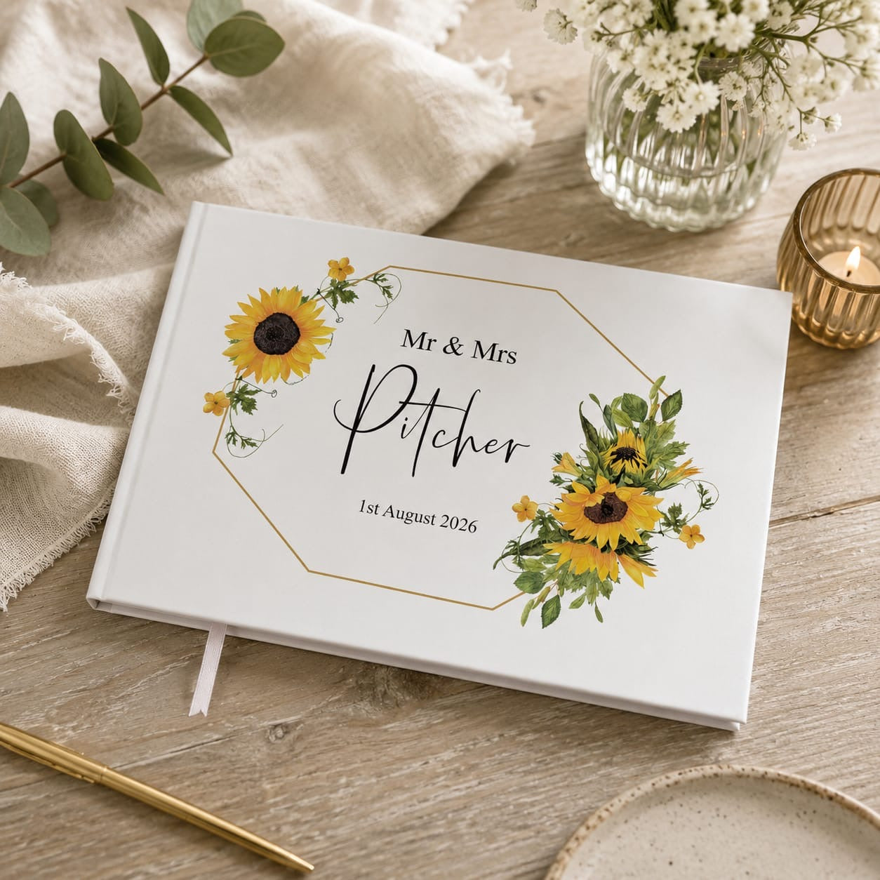 Sunflower Wedding Guest Book