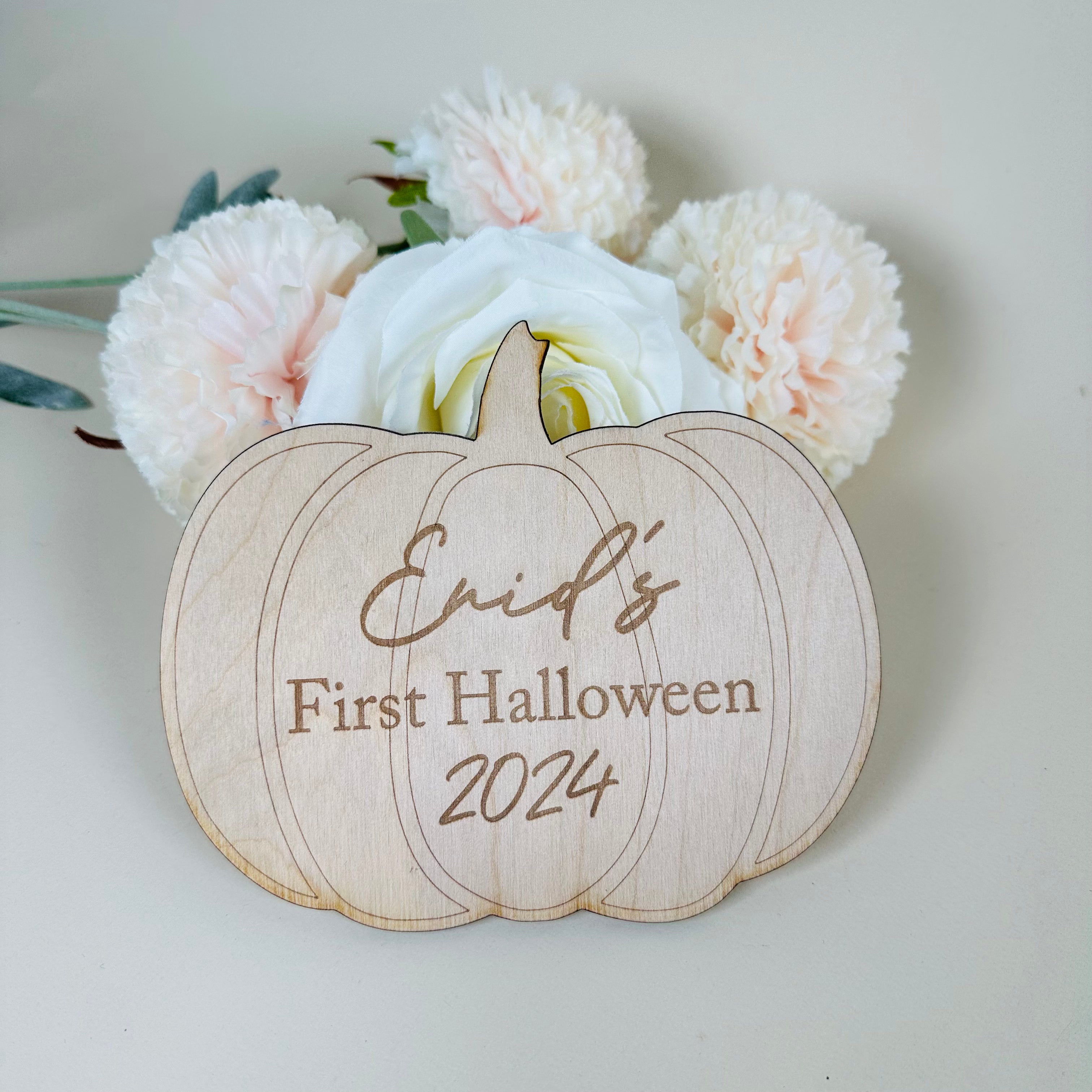 First Halloween Wooden Pumpkin