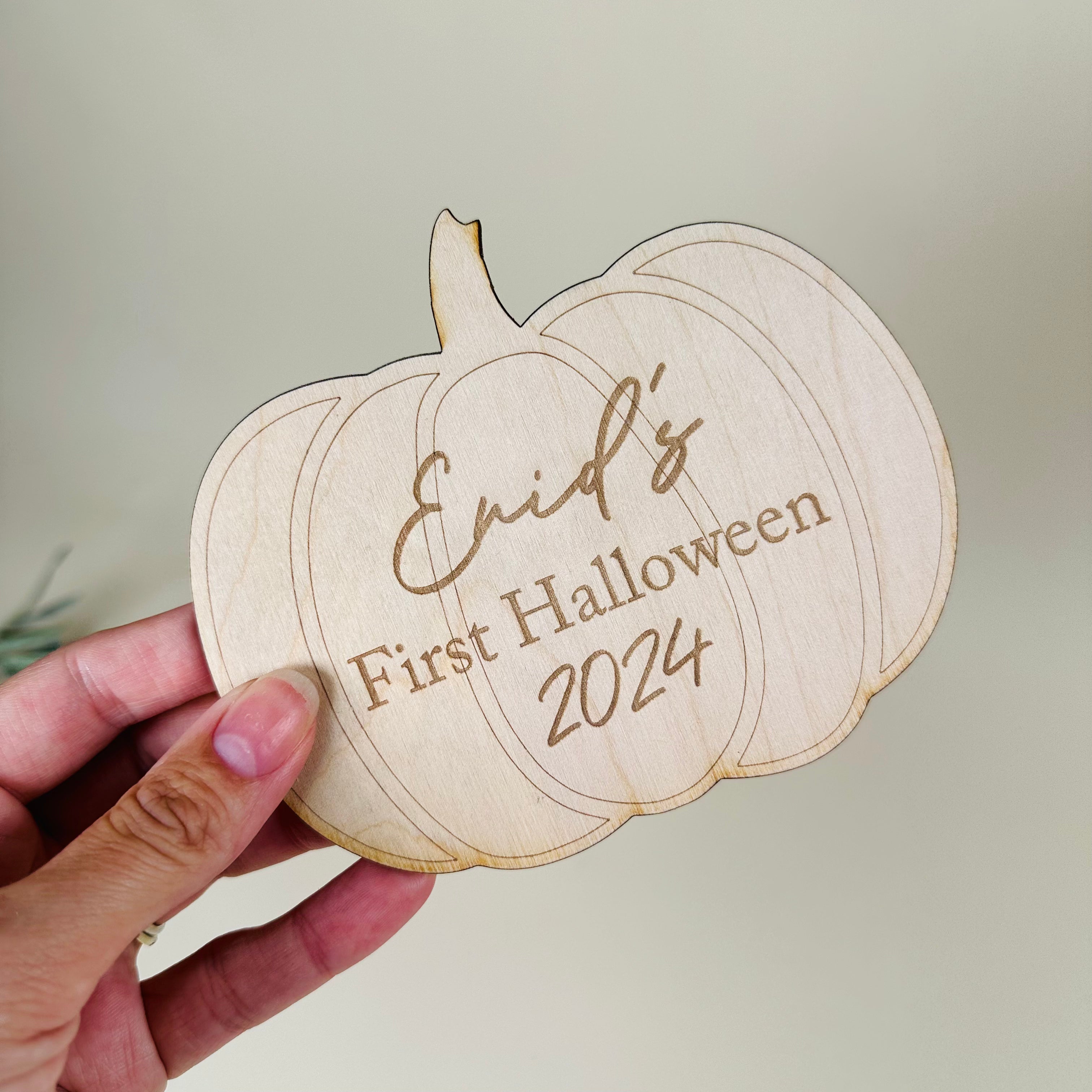 First Halloween Wooden Pumpkin