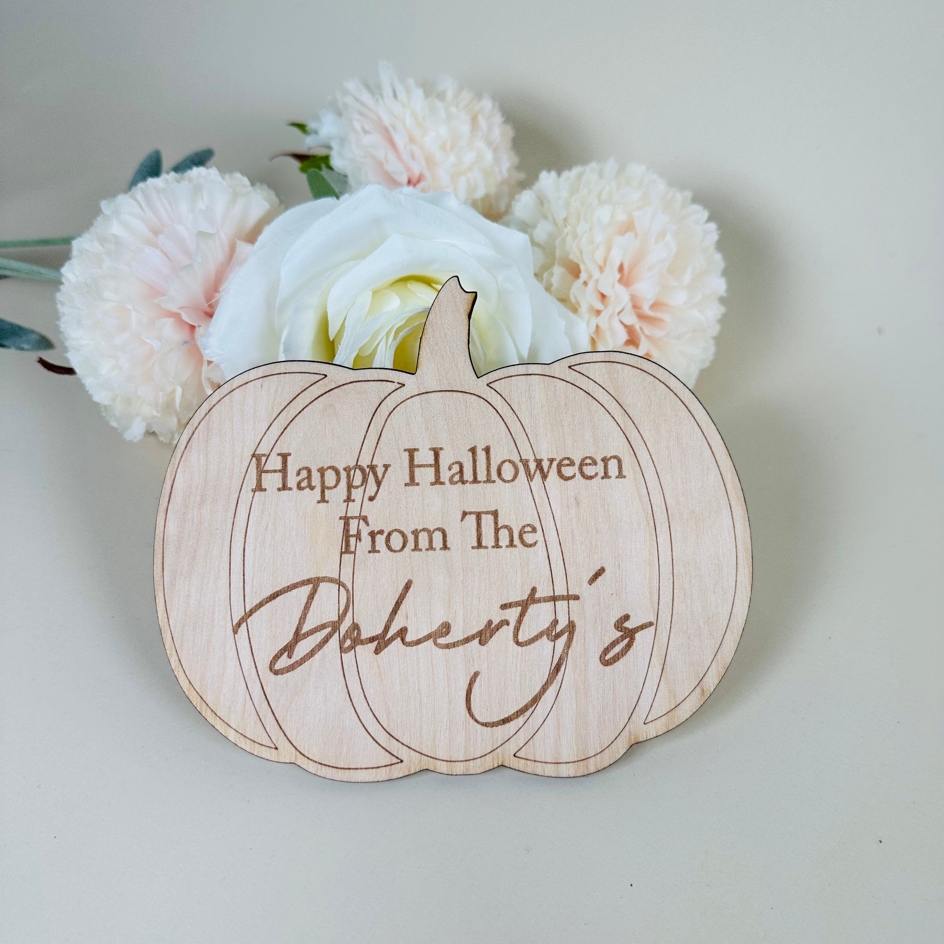 Family Halloween Wooden Pumpkin