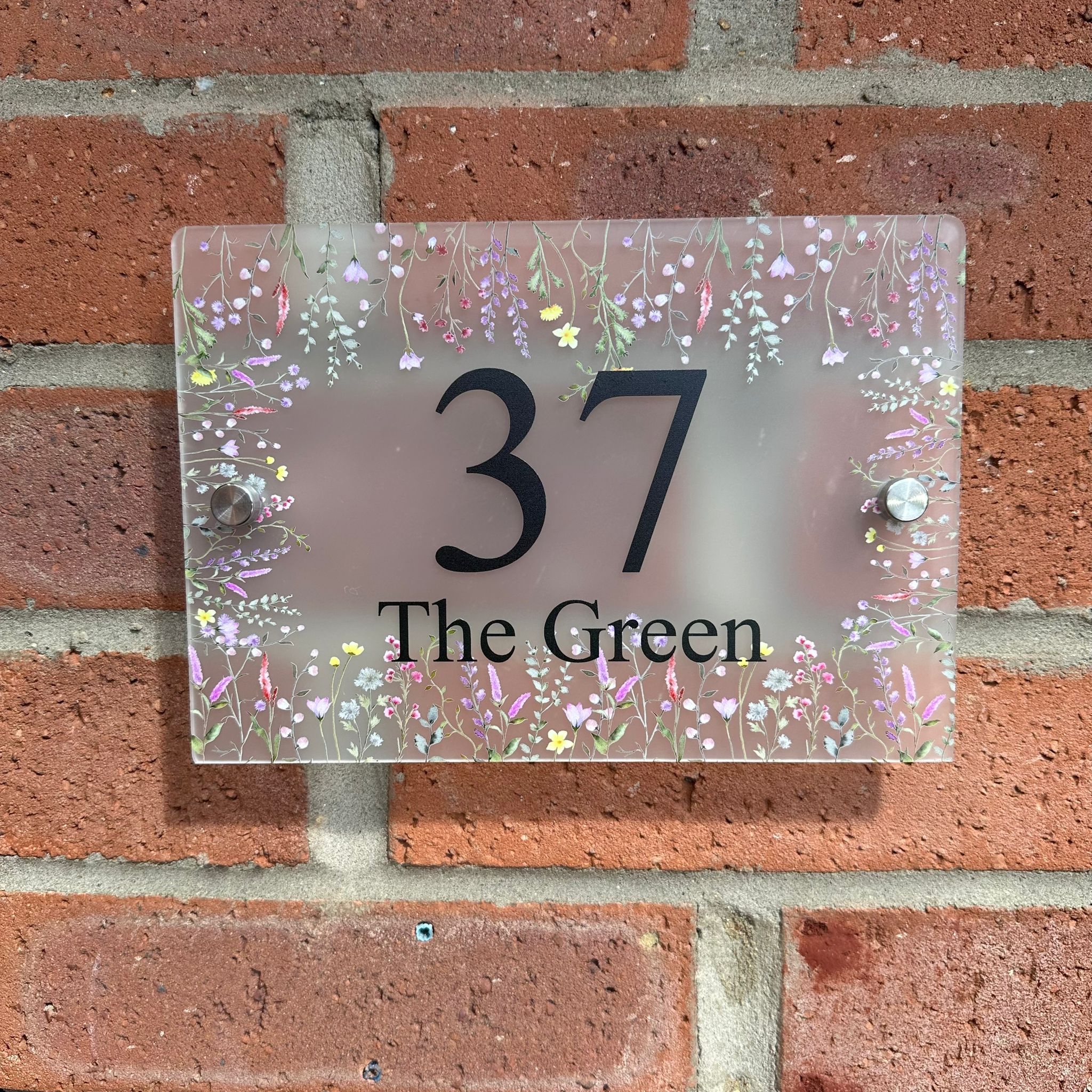 Acrylic House Number Sign - Wildflowers