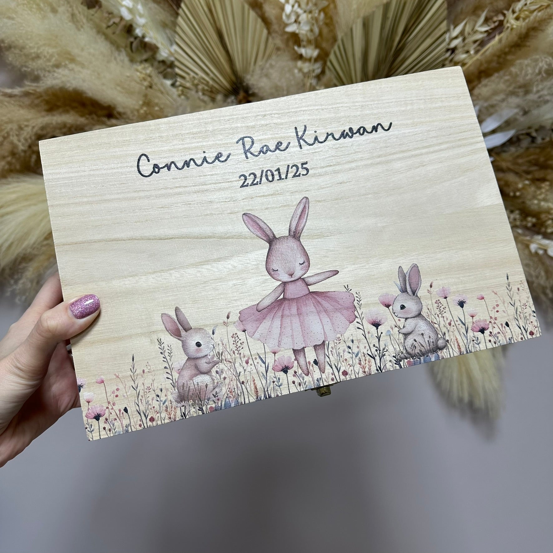 Keepsake Wooden Box - Cute Bunny