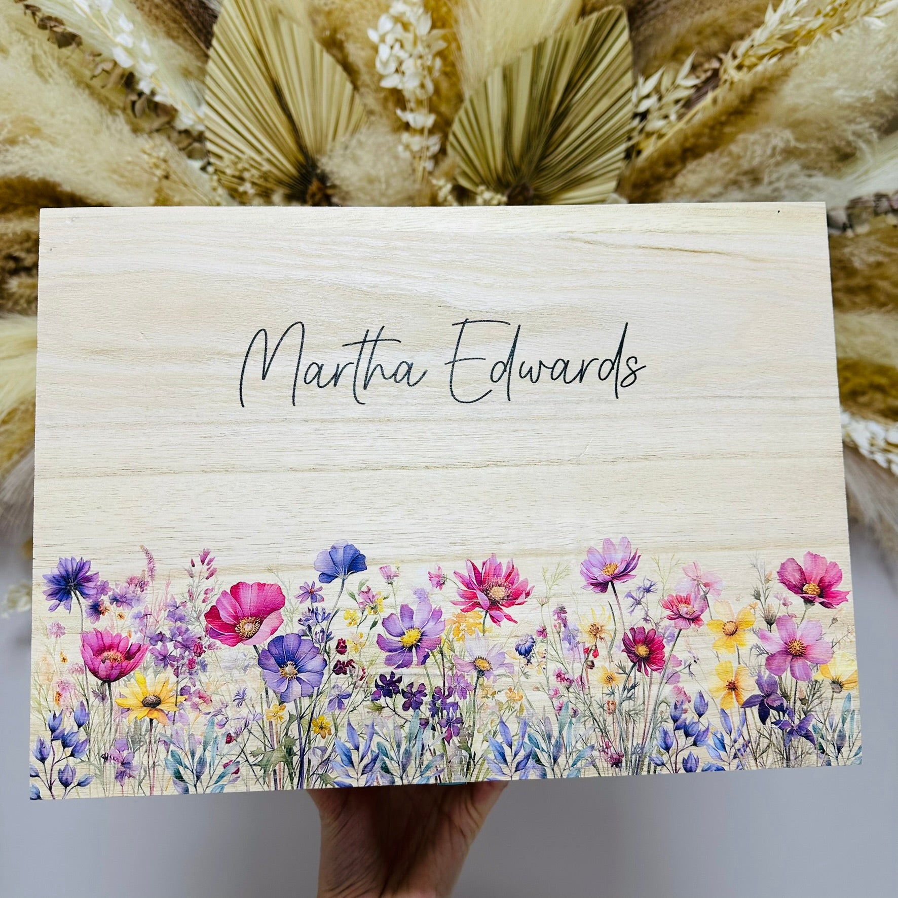 Keepsake Wedding Wooden Box - Wildflowers