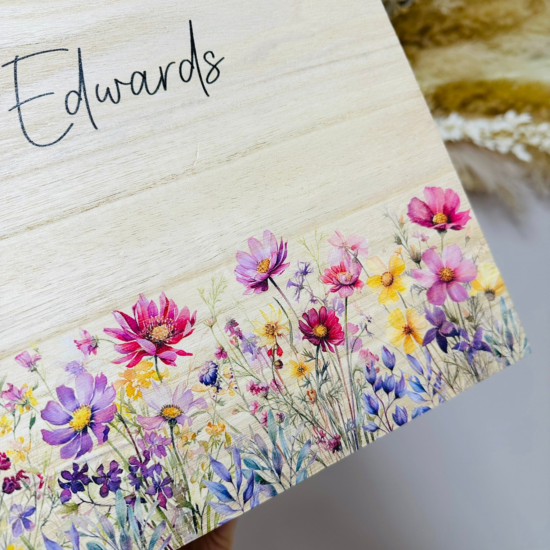 Keepsake Wedding Wooden Box - Wildflowers