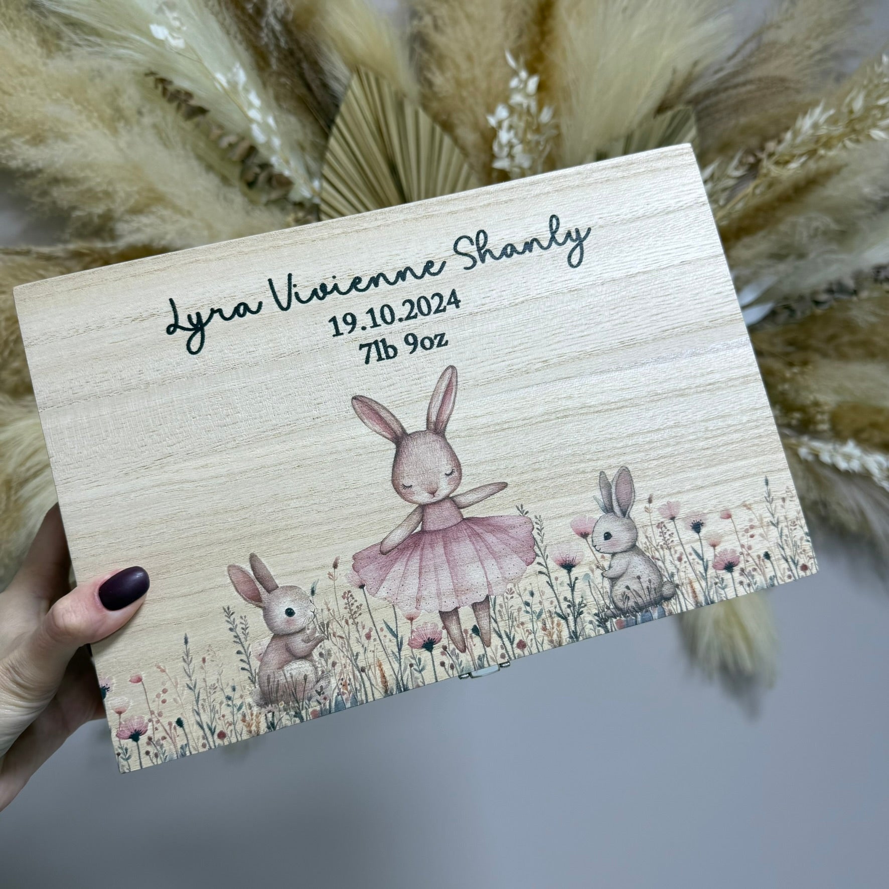 Keepsake Wooden Box - Cute Bunny