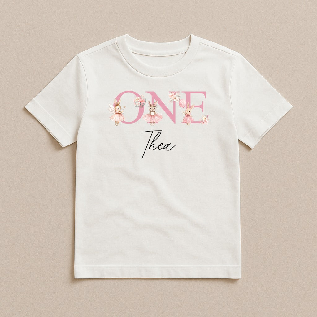 Pink Bunny Birthday T-shirt